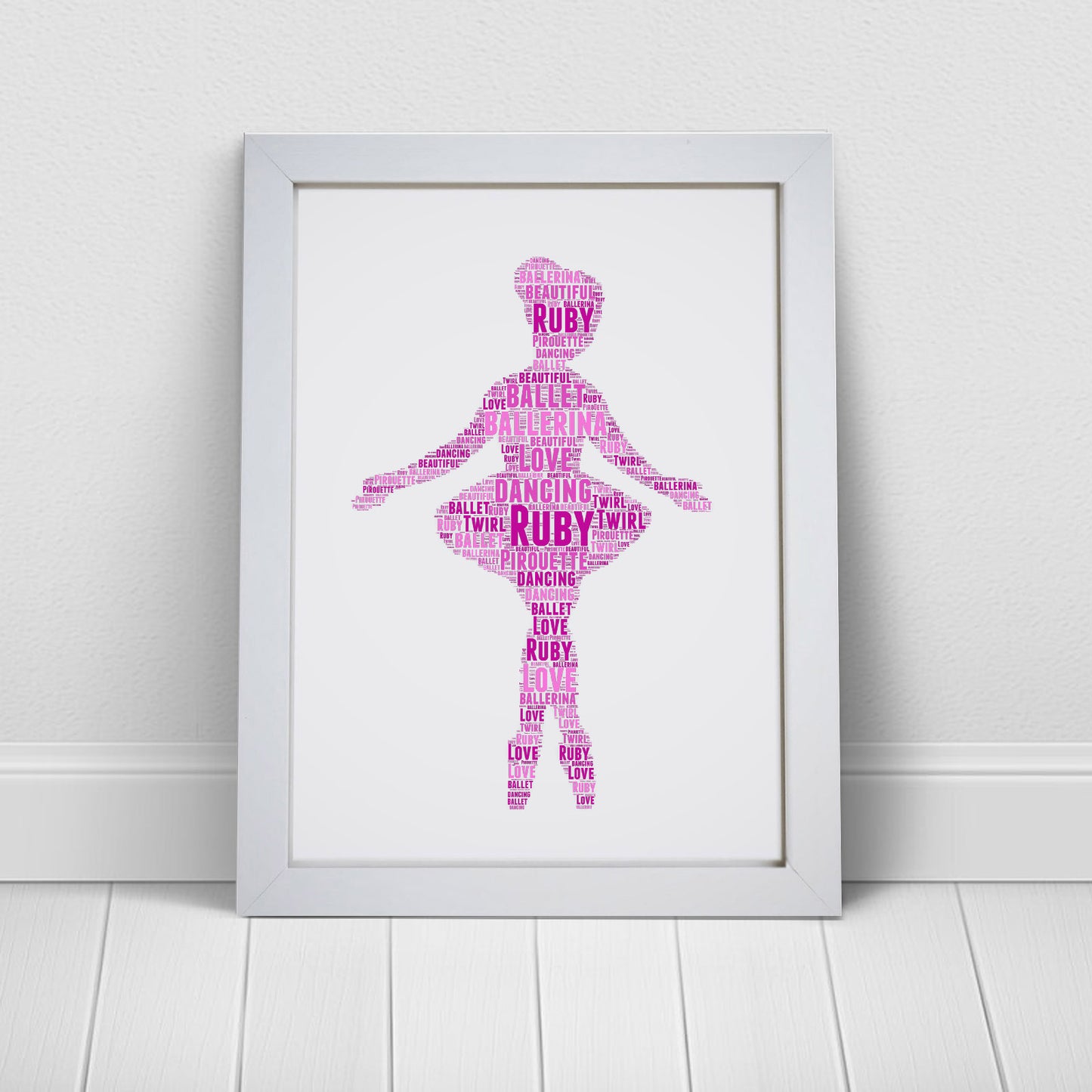 Personalised Ballerina Word Art Print