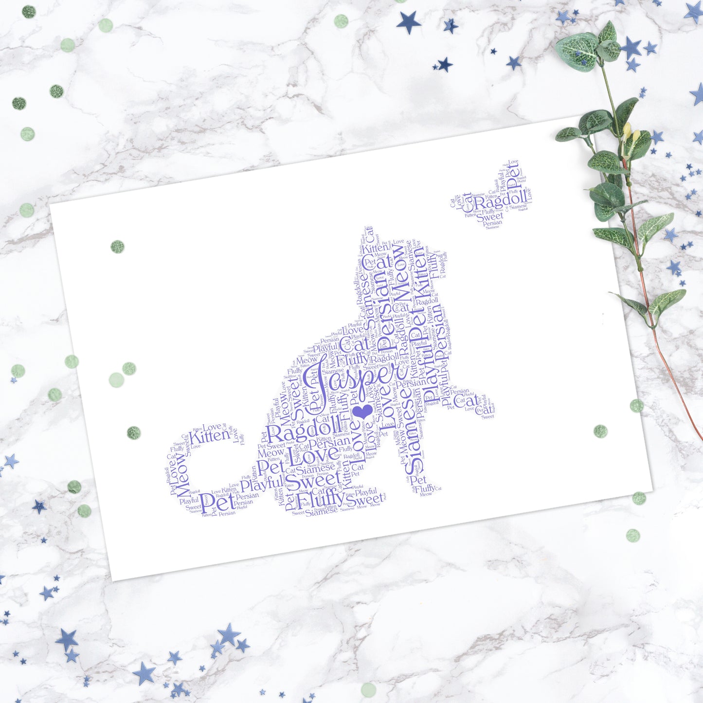 Personalised Cat Word Art Print