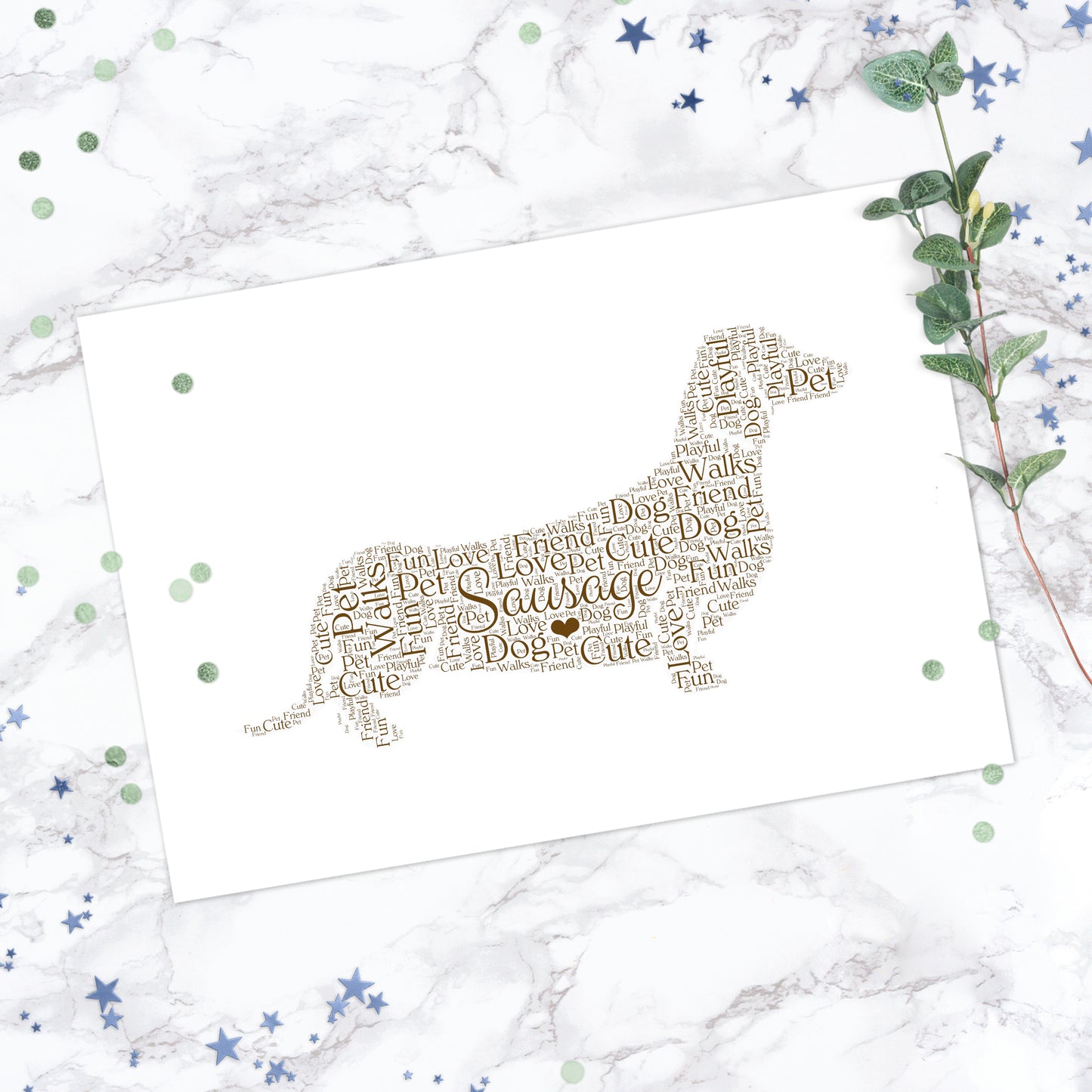 Personalised Dachshund Word Art Print