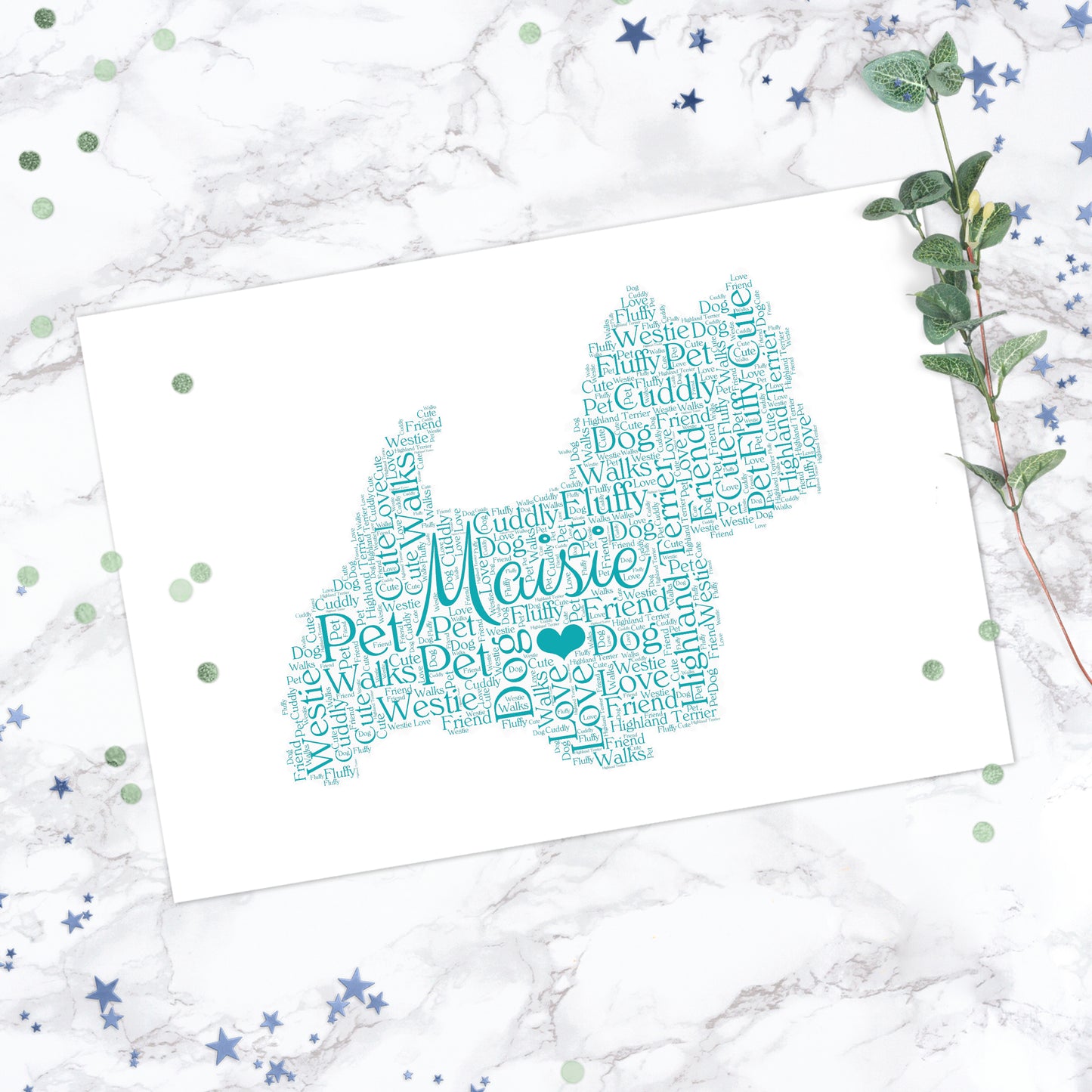 Personalised West Highland Terrier Word Art Print