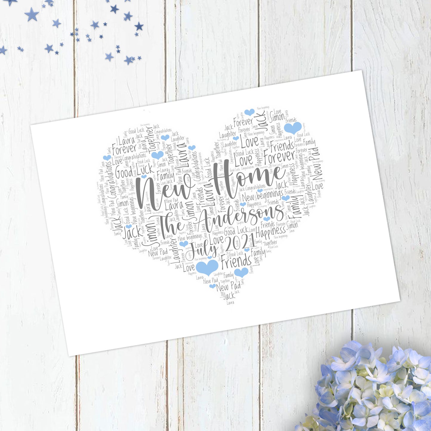 Personalised New Home Word Art Print