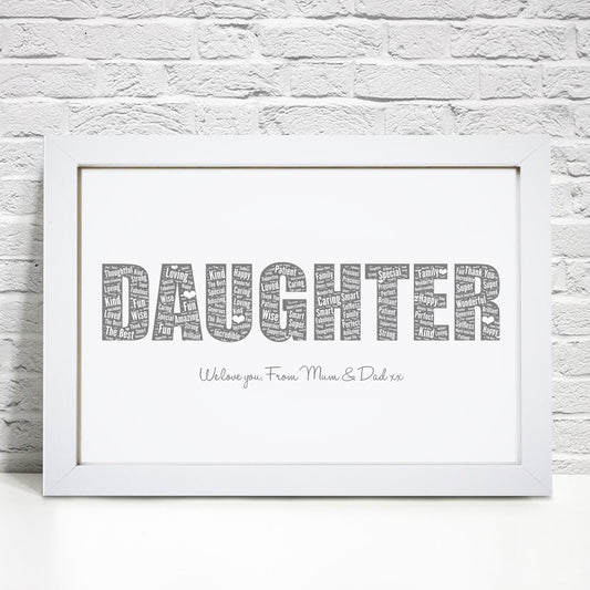 Personalised Daughter Word Art Print