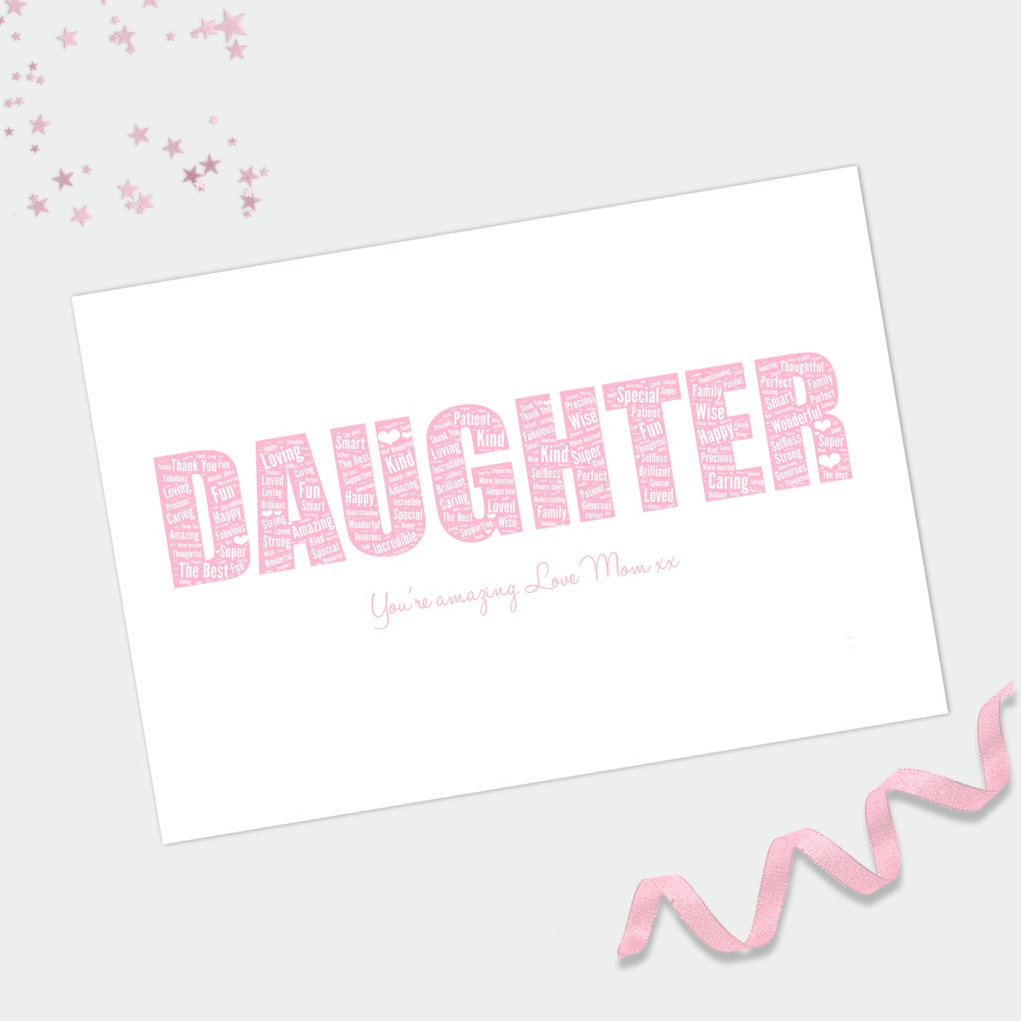 Personalised Daughter Word Art Print