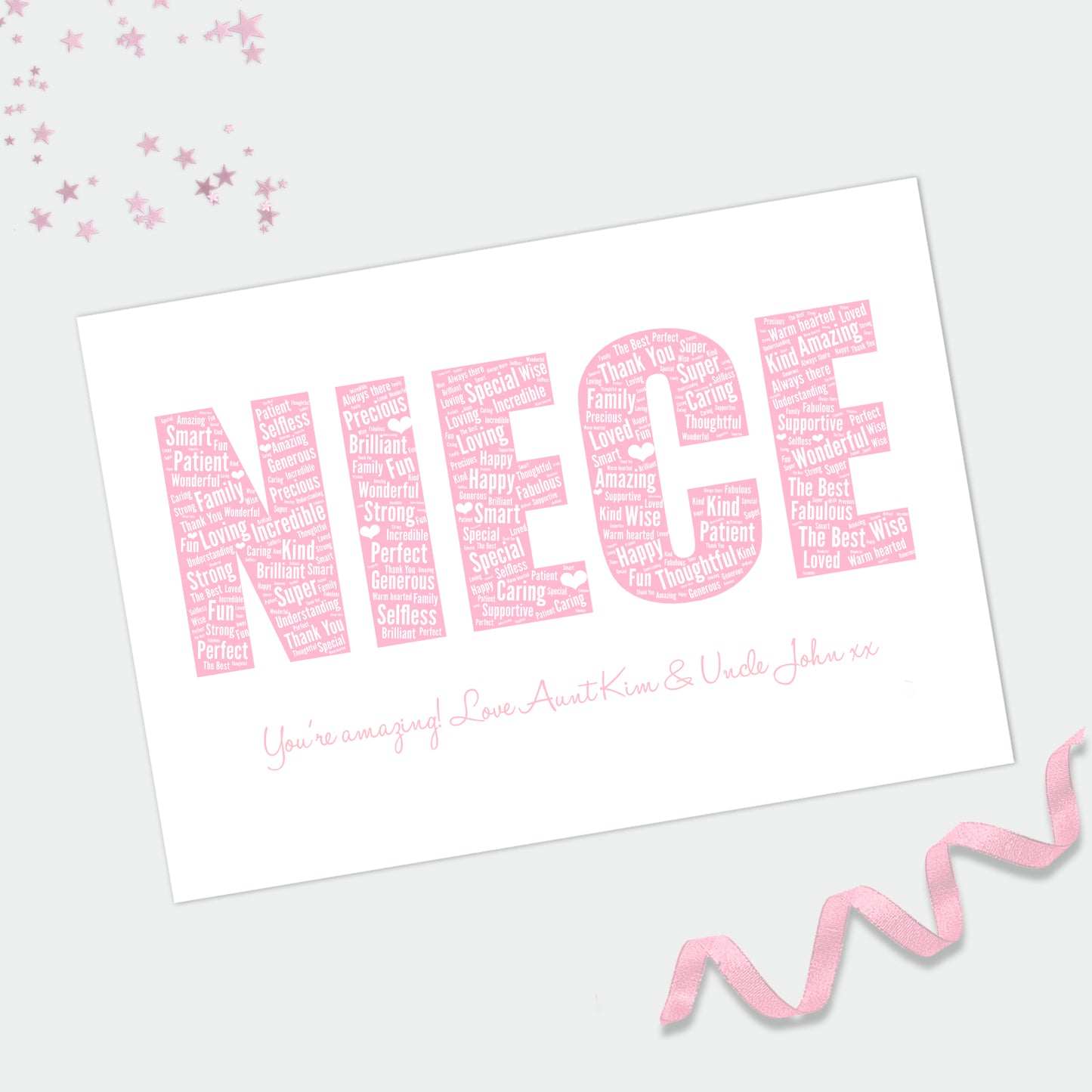 Personalised Niece Word Art Print