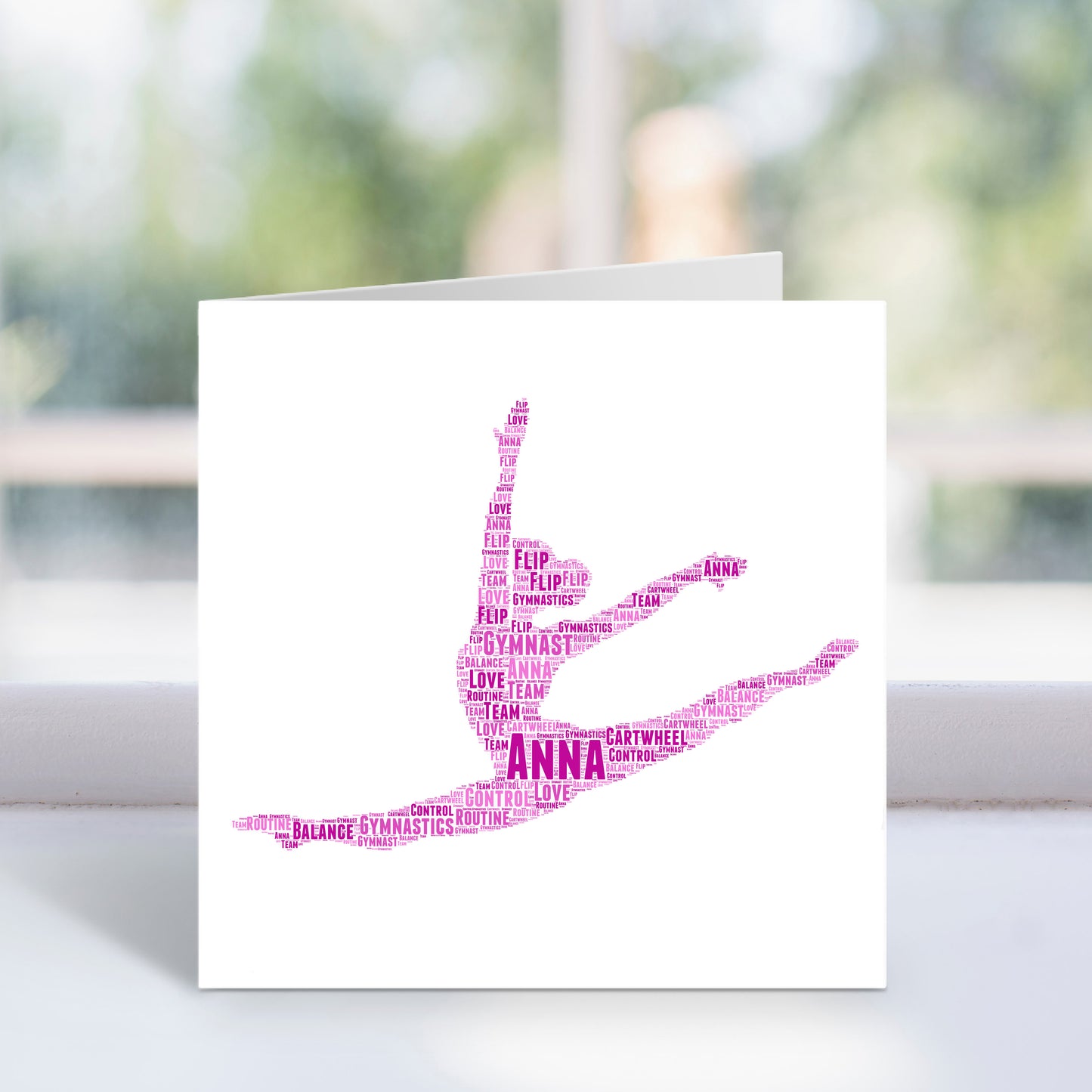 Personalised Gymnast Word Art Card