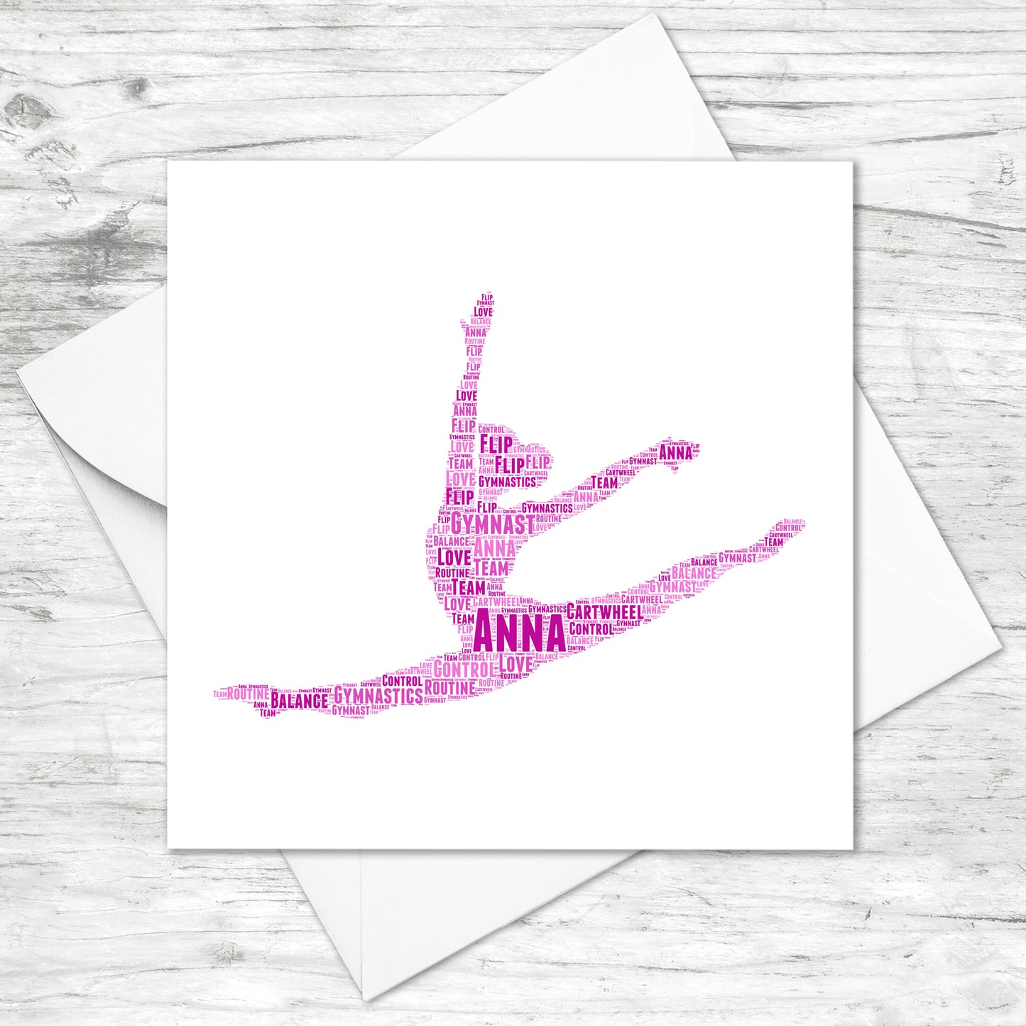Personalised Gymnast Word Art Card
