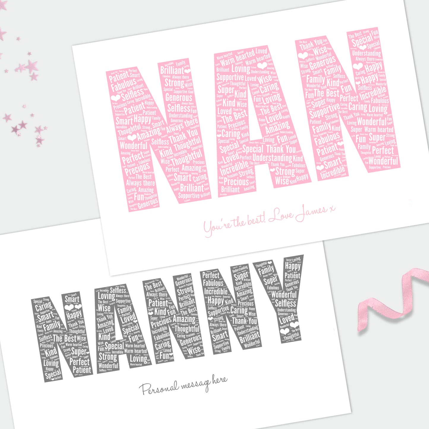Personalised Grandmother Word Art Print