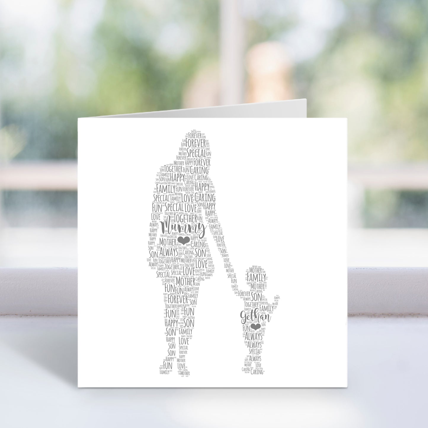Personalised Mother Toddler Son Word Art Card