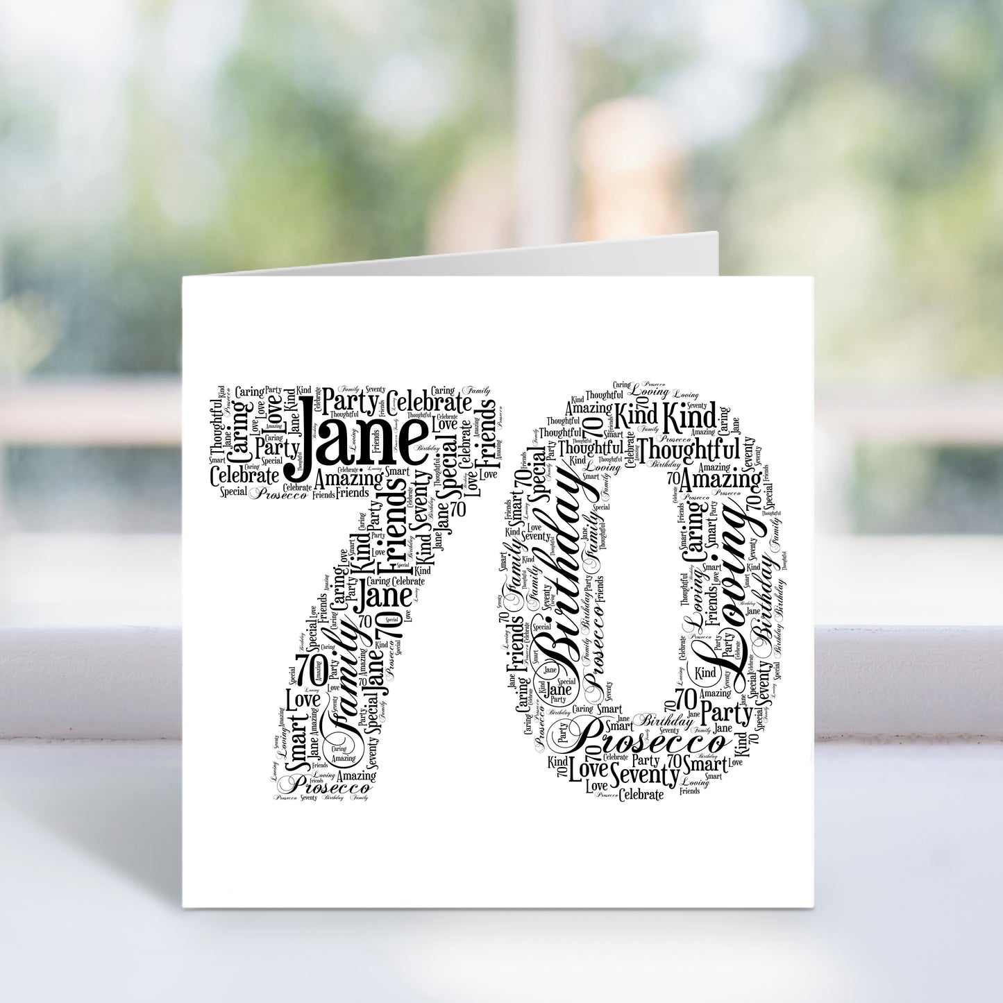 Personalised 70 Word Art Card