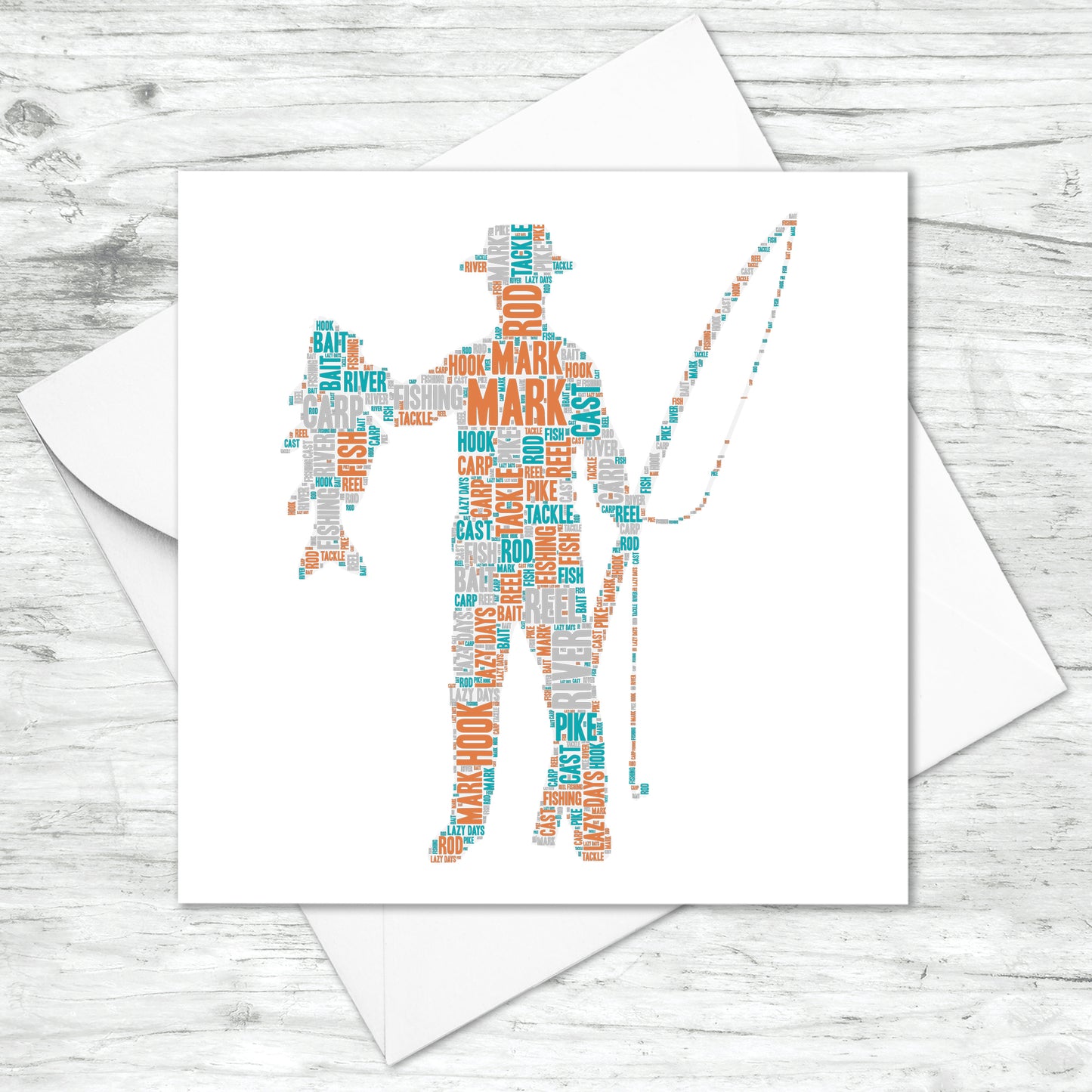 Personalised Fisherman Word Art Card
