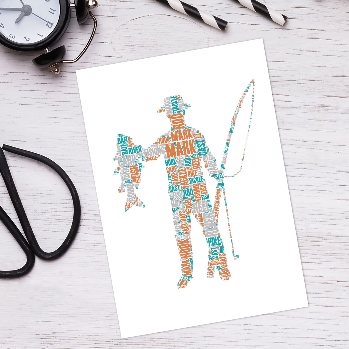 Personalised Fisherman Word Art Print