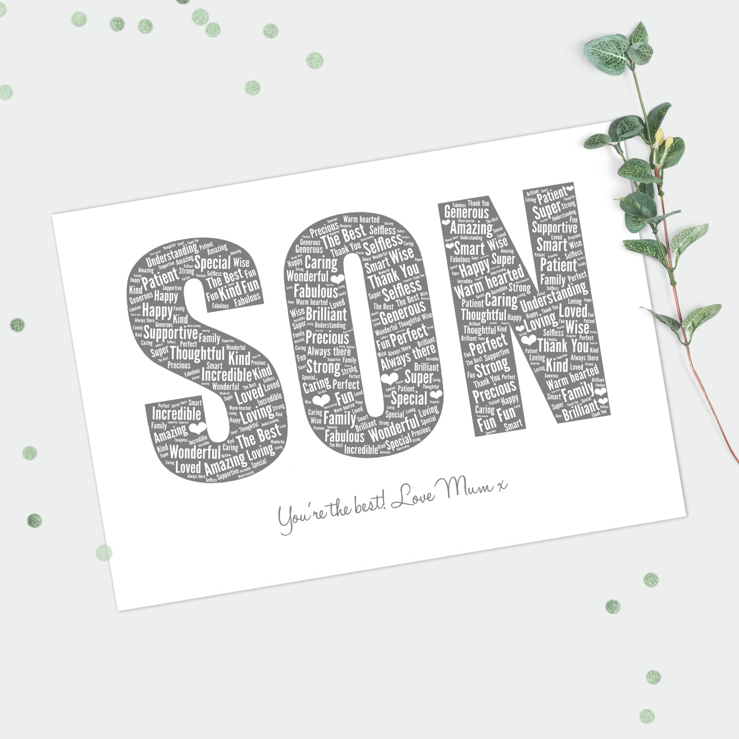 Personalised Son Word Art Print