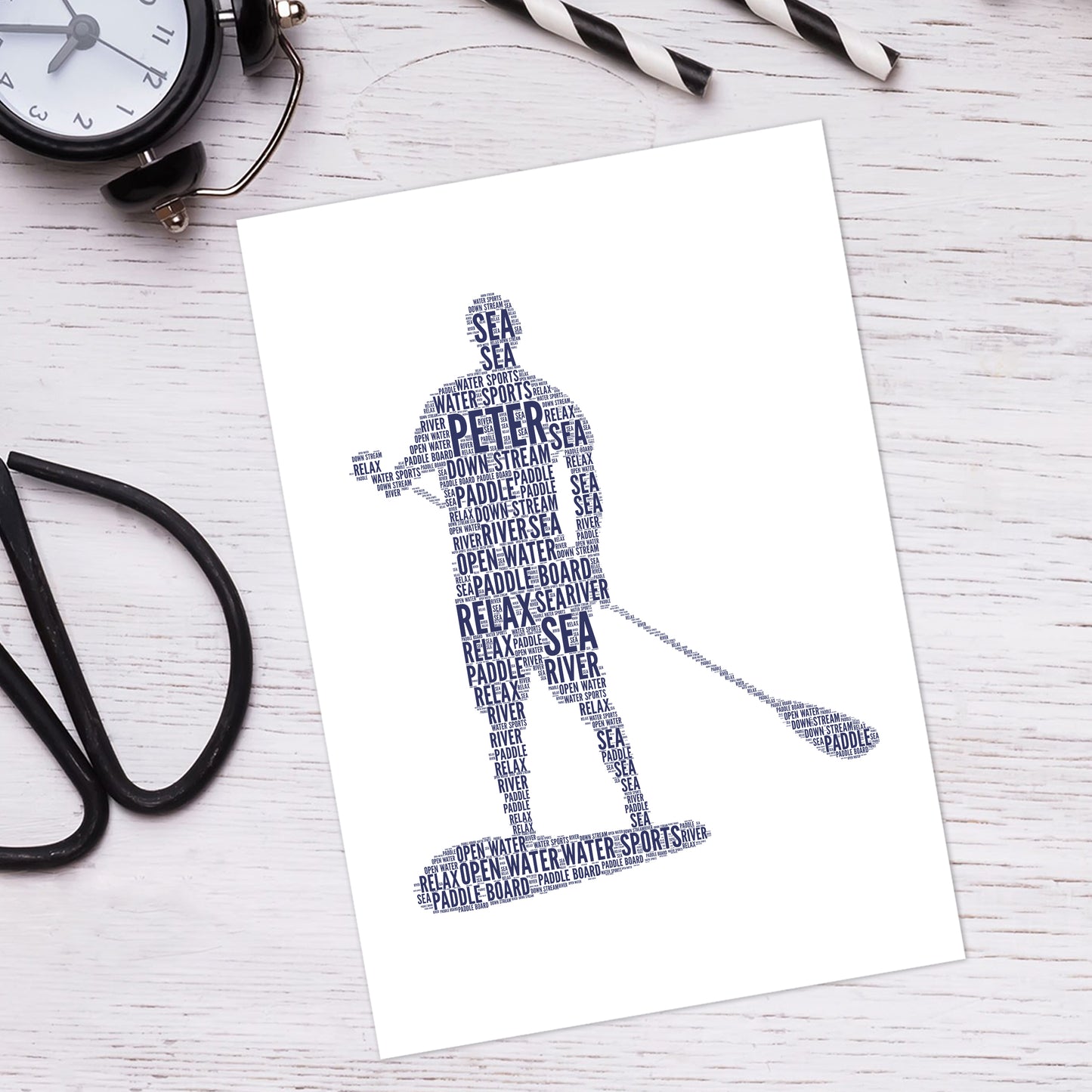 Personalised Paddleboarder Word Art Print