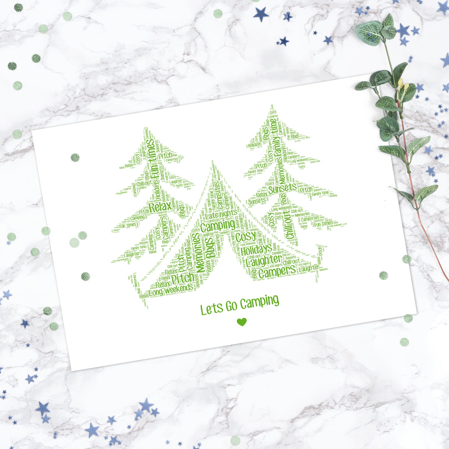 Personalised Camping Word Art Print