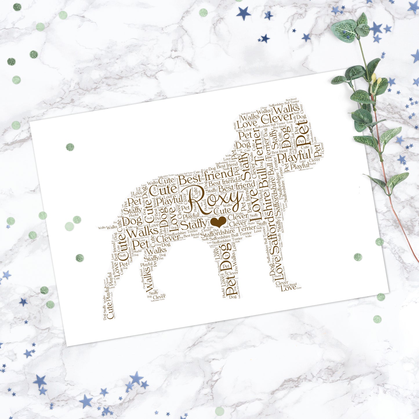 Personalised Staffordshire Bullterrier Word Art Print