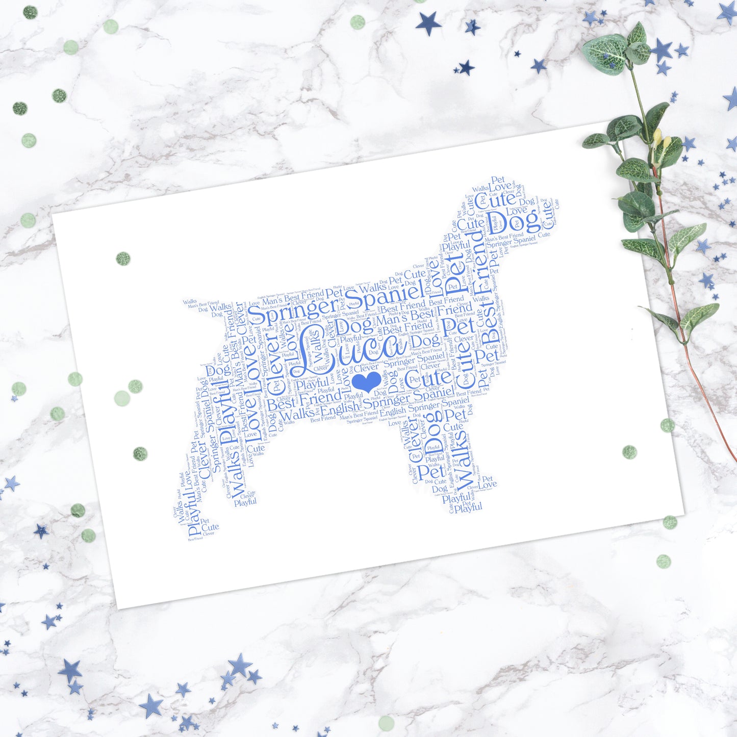Personalised Springer Spaniel Word Art Print