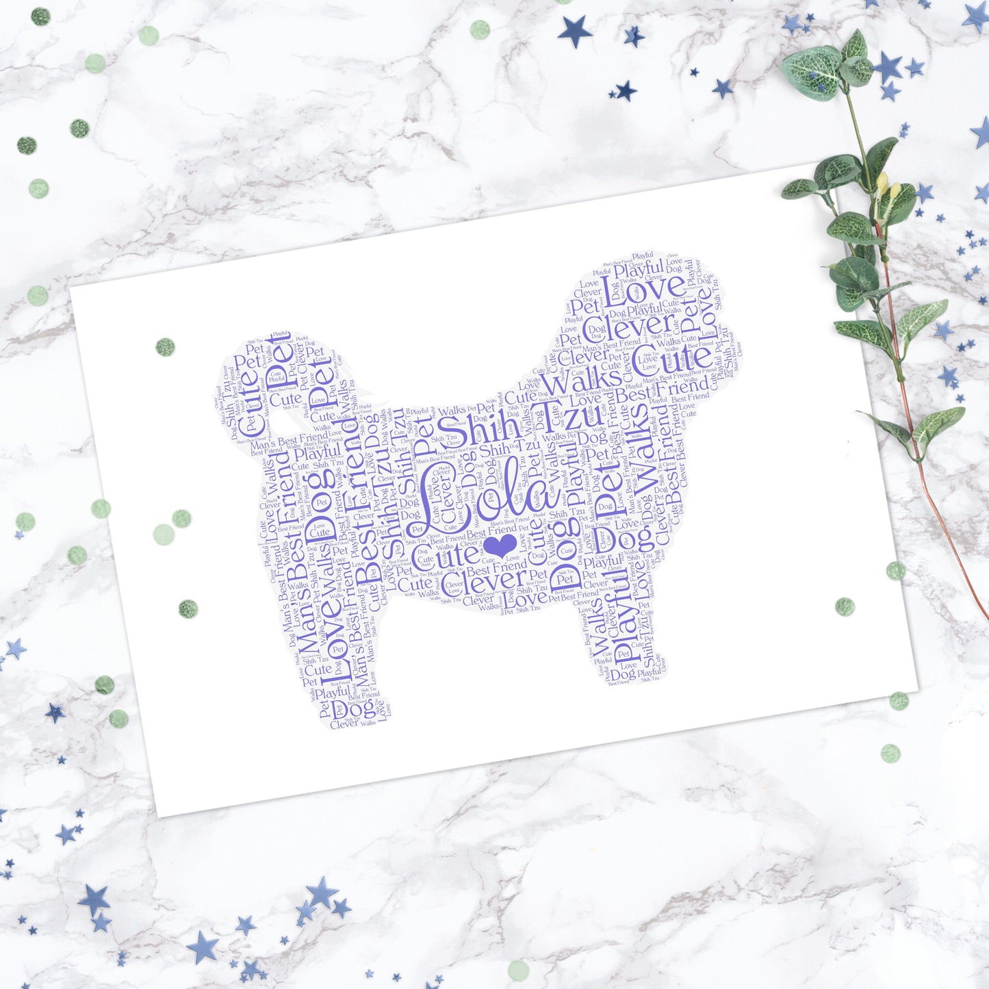 Personalised Shih Tzu Word Art Print