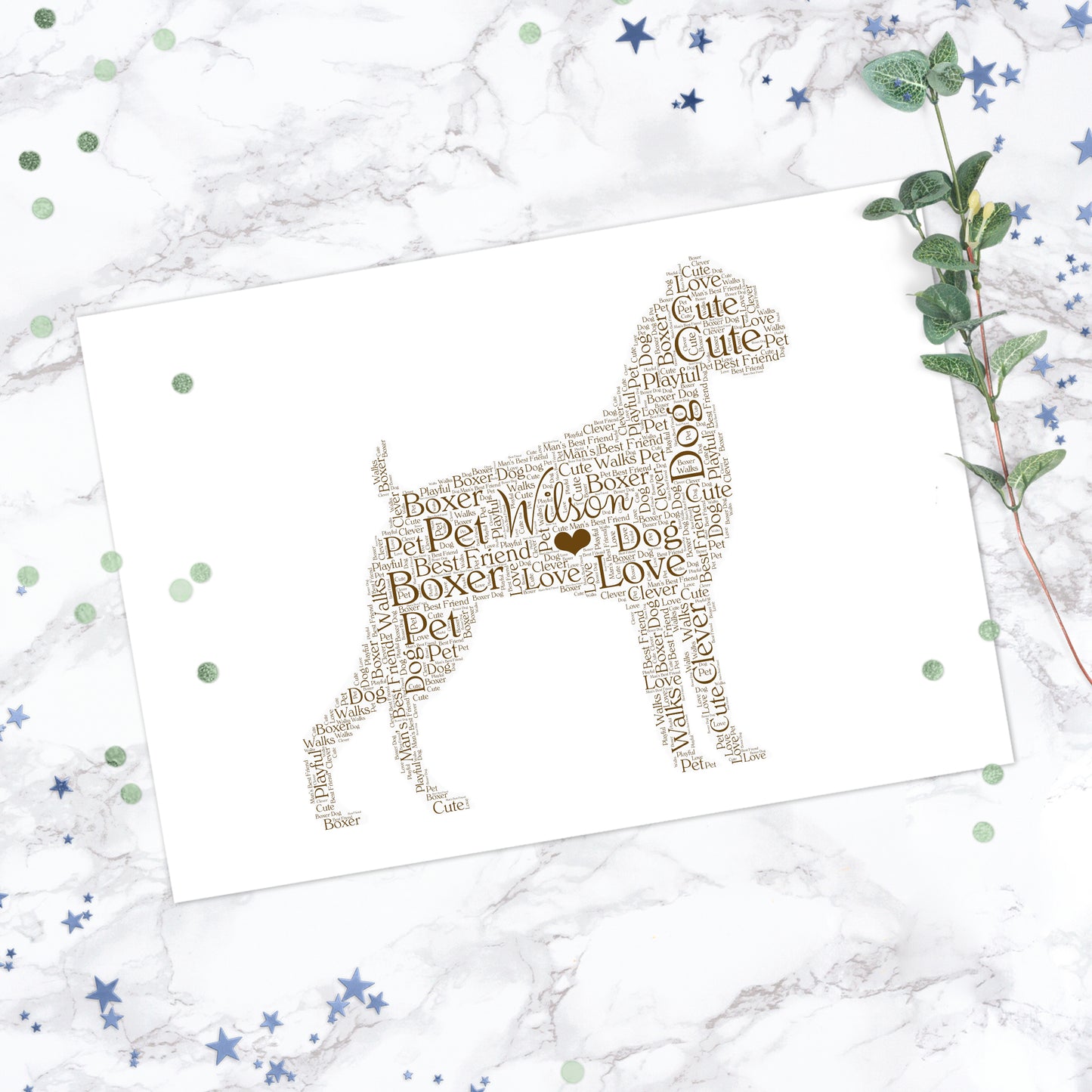 Personalised Boxer Word Art Print