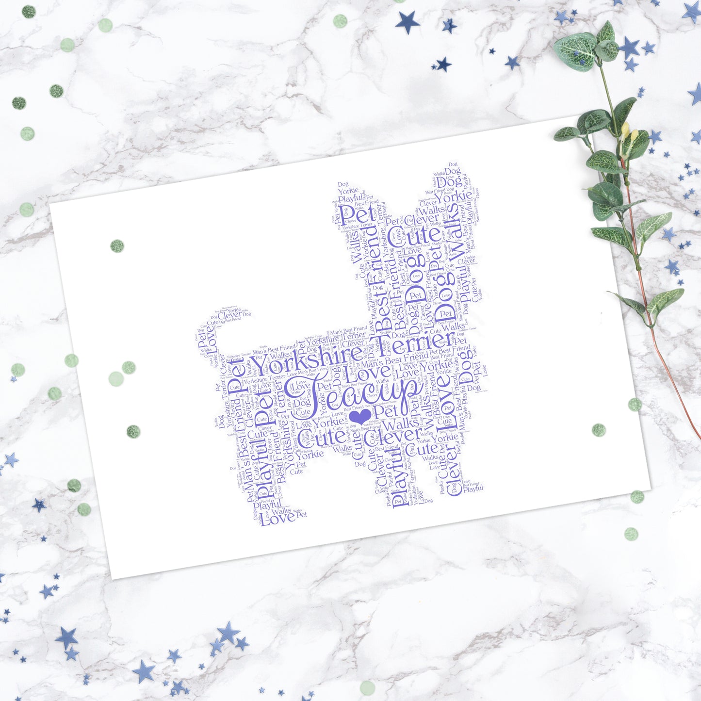 Personalised Yorkshire Terrier Word Art Print