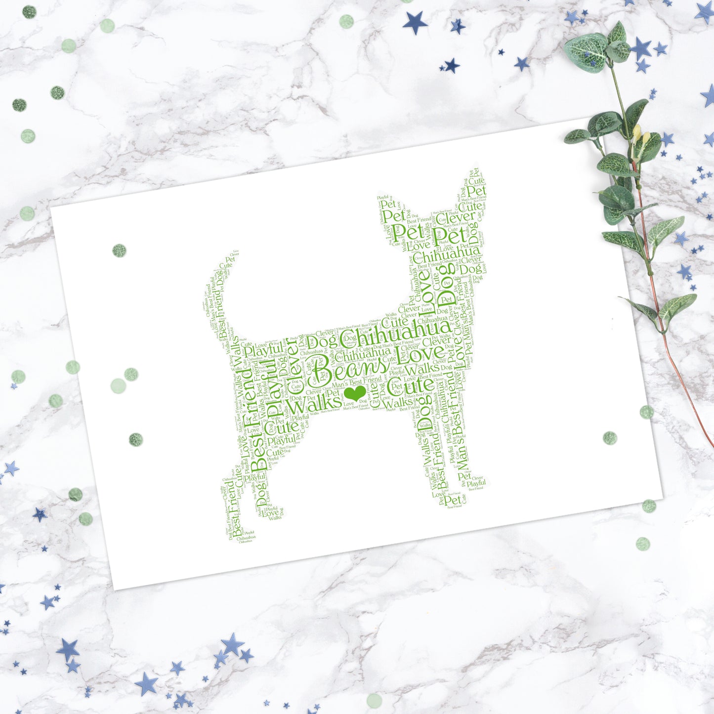 Personalised Chihuahua Word Art Print
