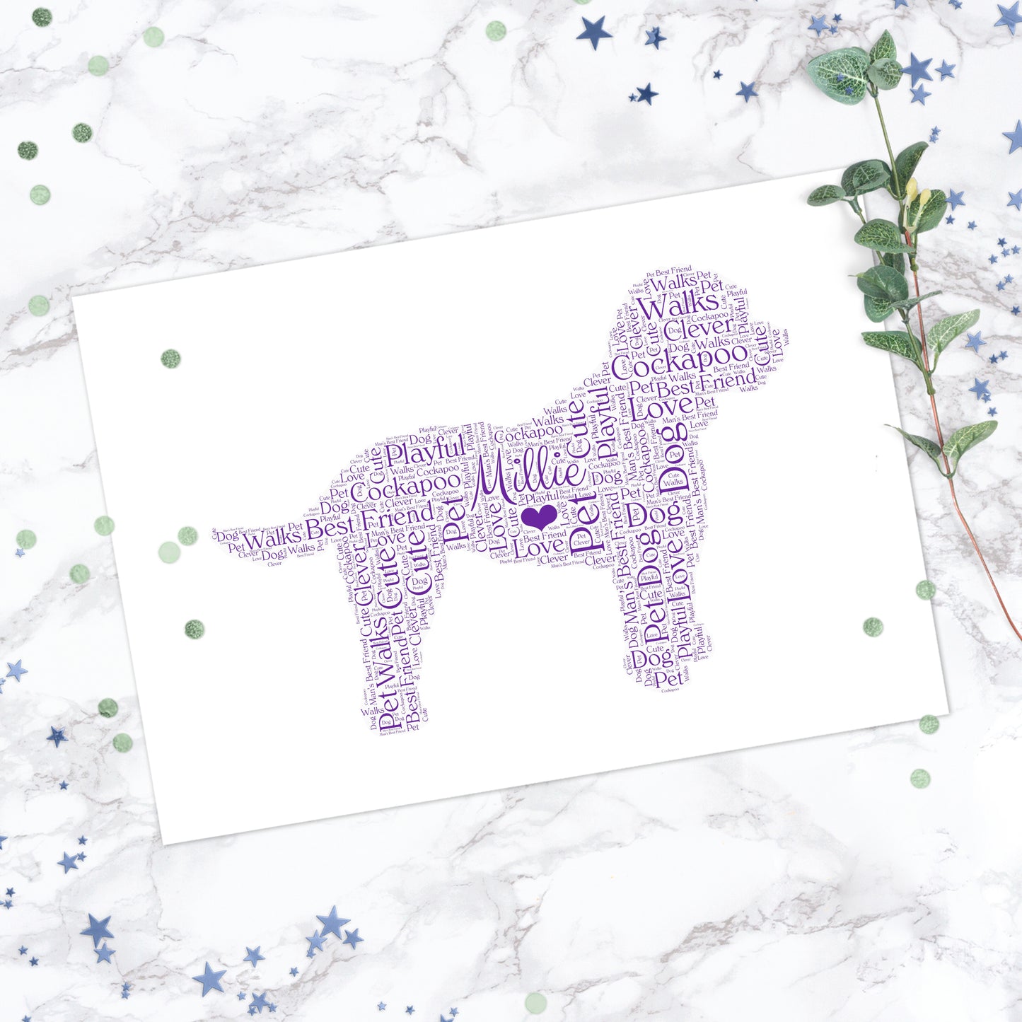 Personalised Cockapoo Word Art Print