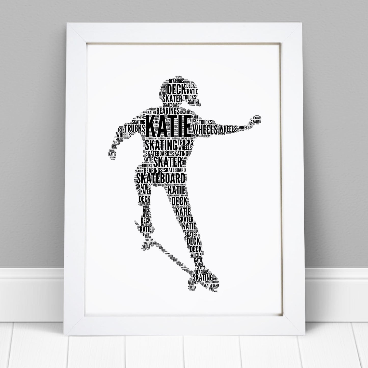 Personalised Skateboarder Word Art Print