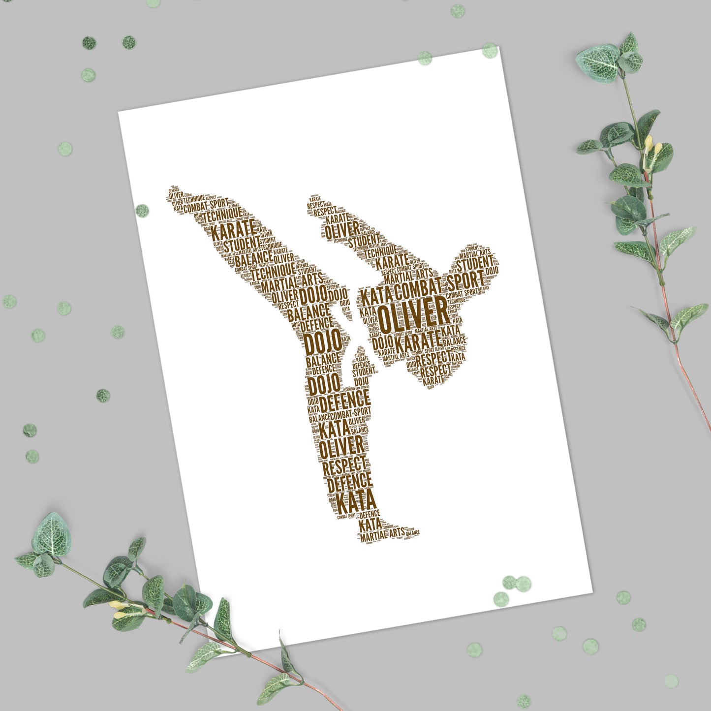 Personalised Karate Student Word Art Print