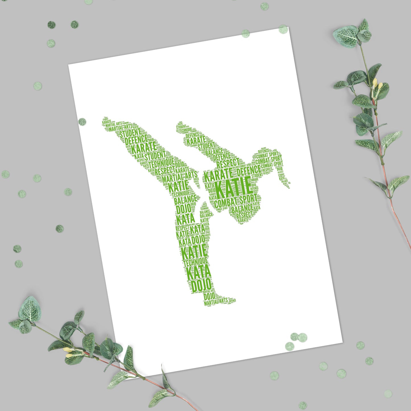Personalised Karate Student Word Art Print
