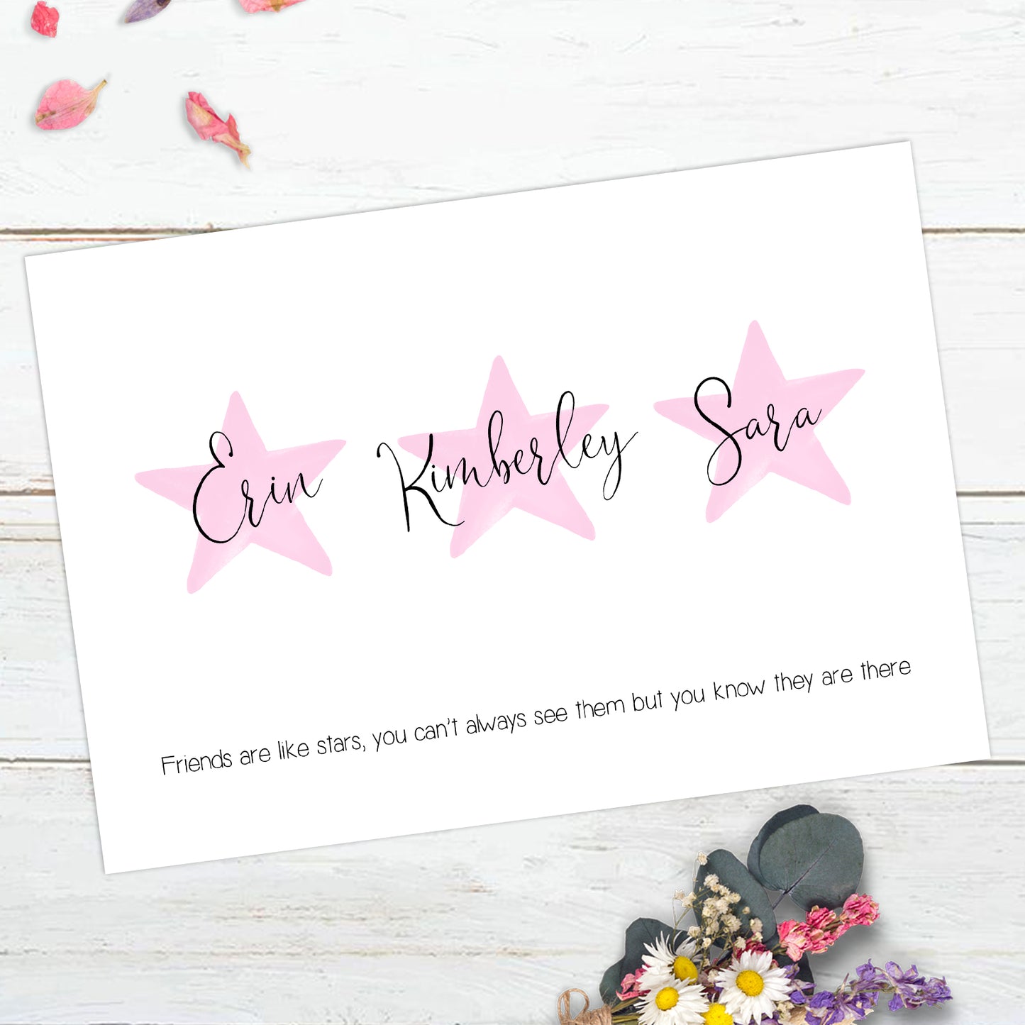 Personalised Friends Are Like Stars Print