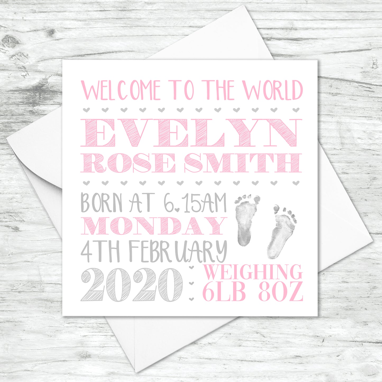Personalised Welcome To The World Card