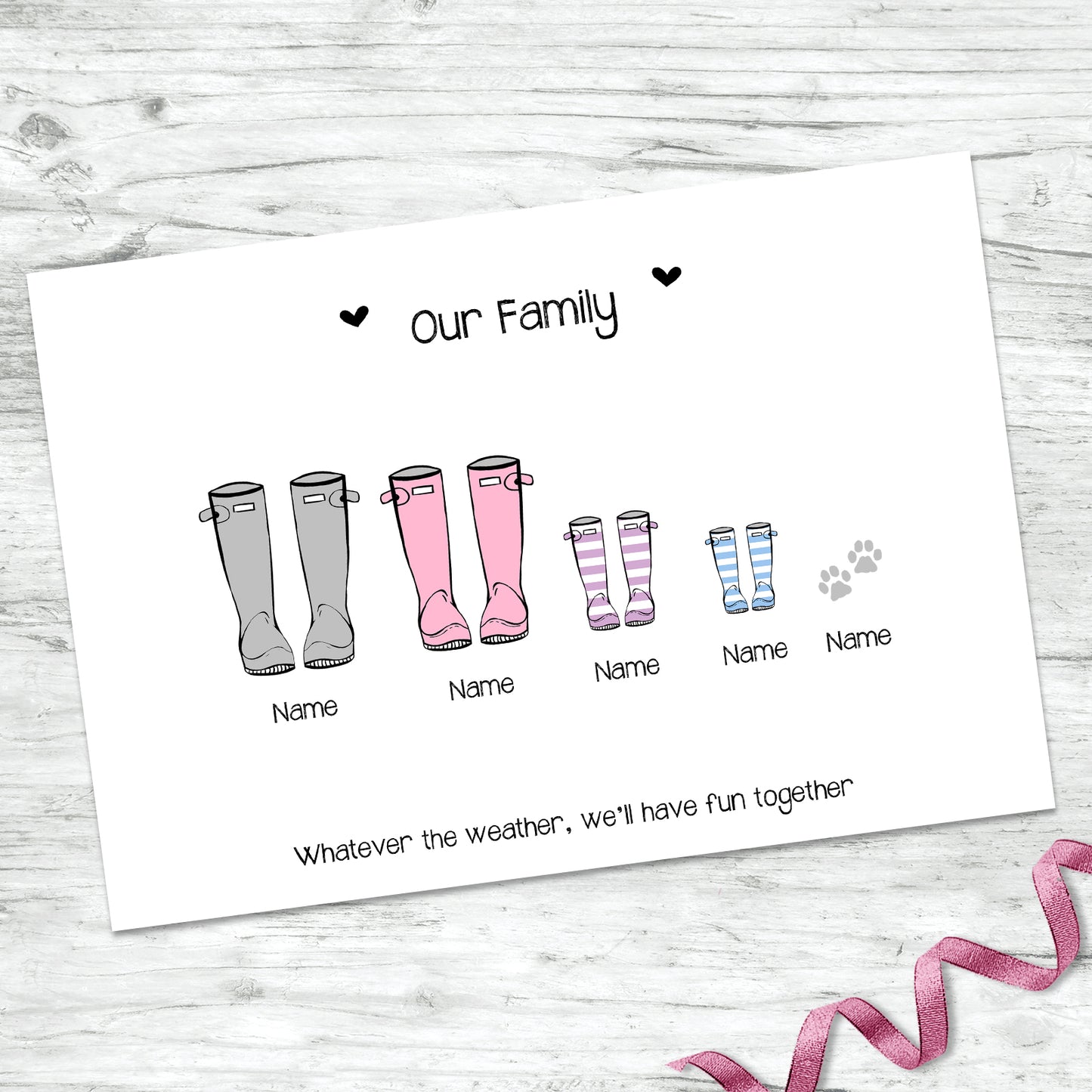 Personalised Family Welly Boot Print