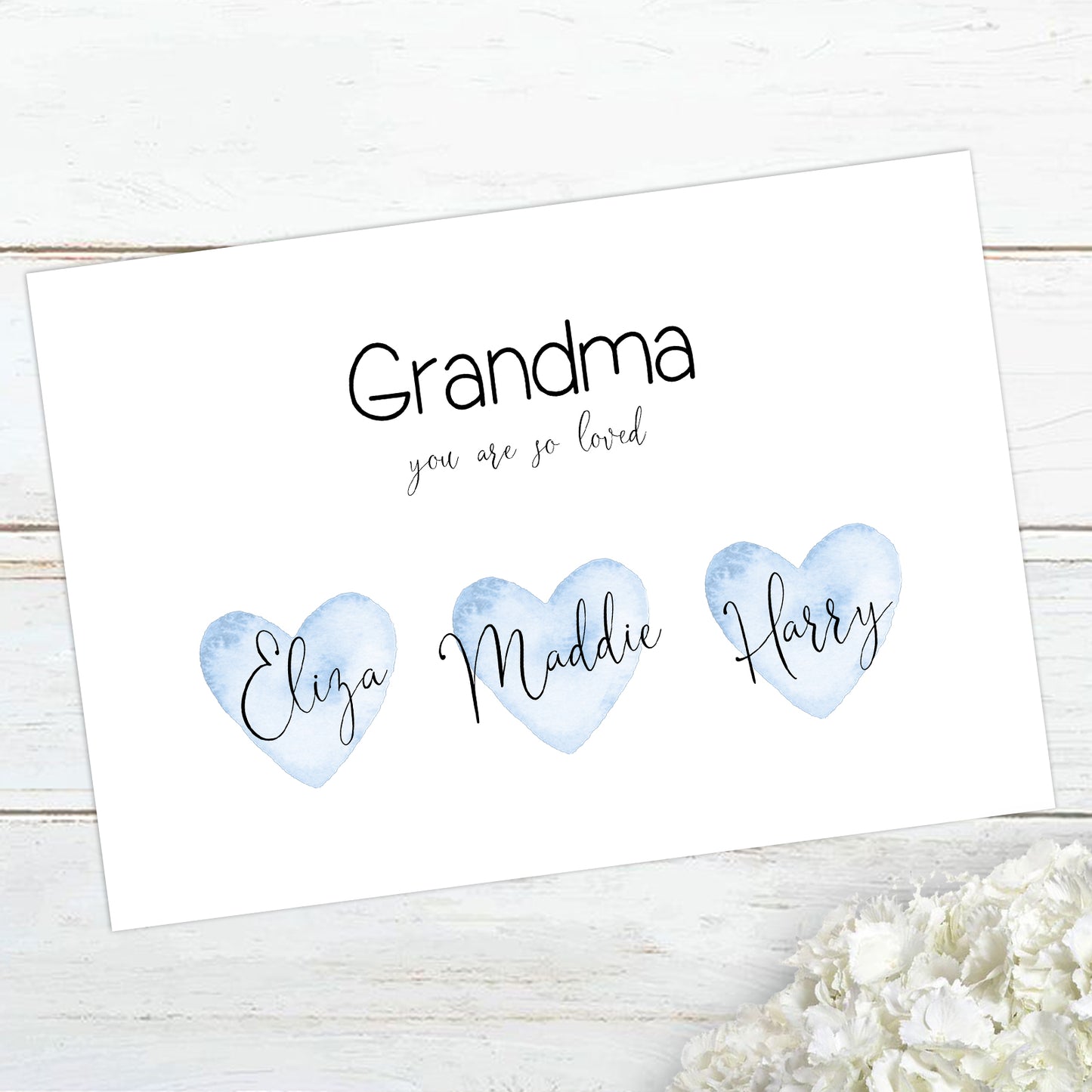 Personalised Nanny Heart Print