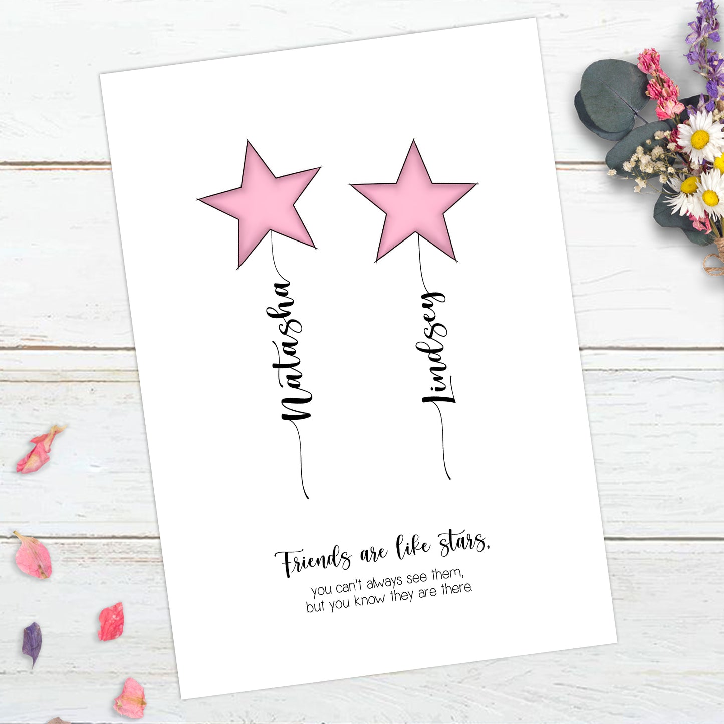 Personalised Friends Are Like Stars Print