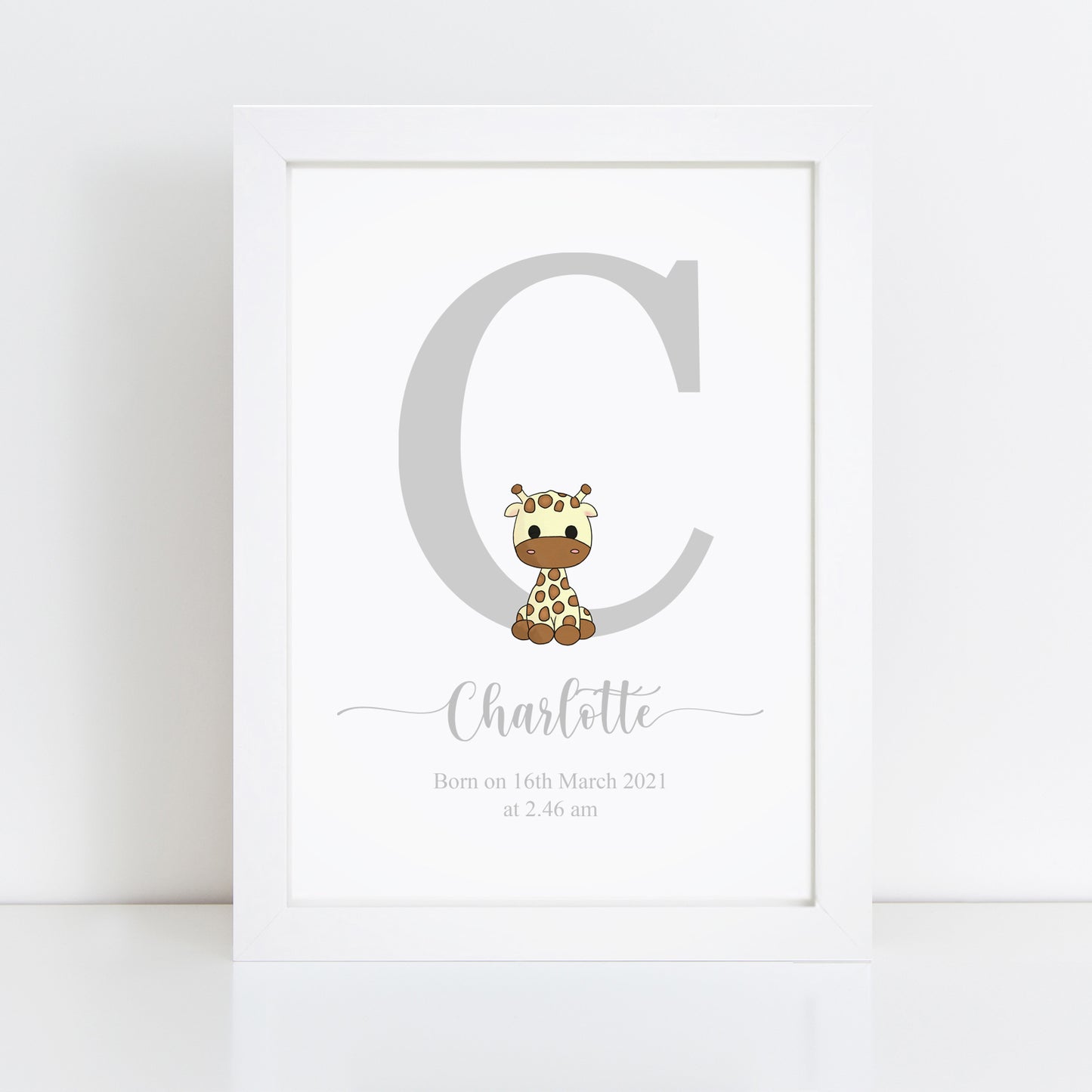 Personalised Safari Animal Initial Print