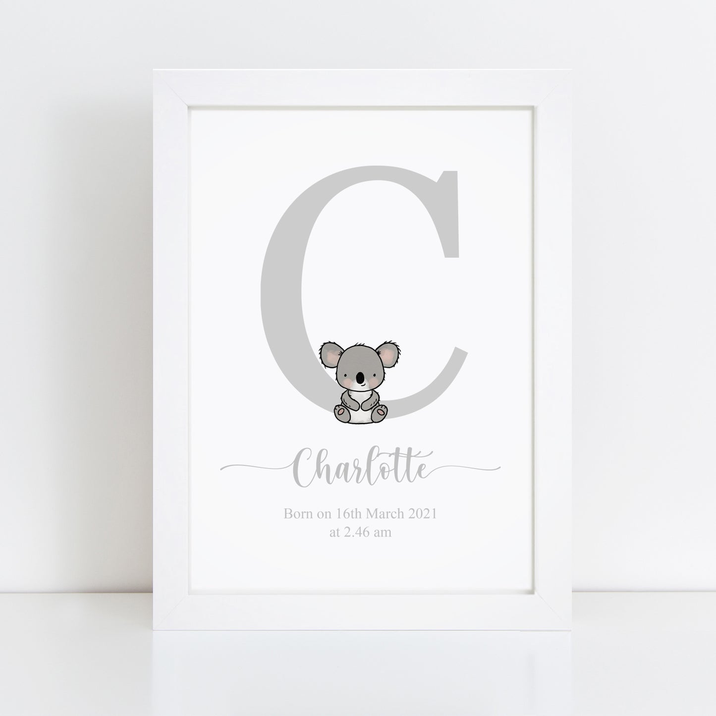 Personalised Safari Animal Initial Print
