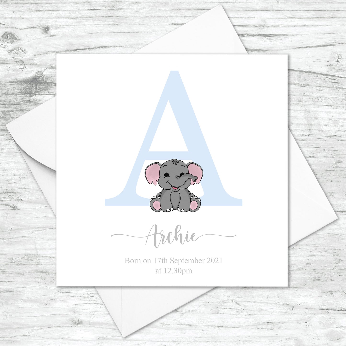 Personalised Safari Animal Initial Card