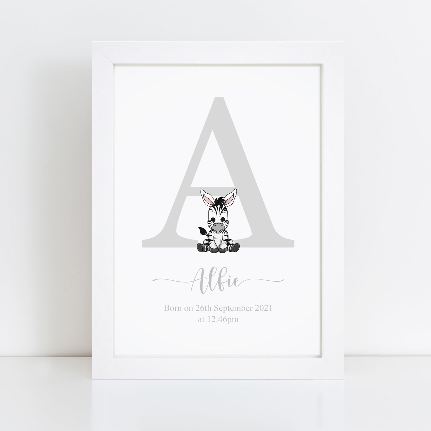 Personalised Safari Animal Initial Print