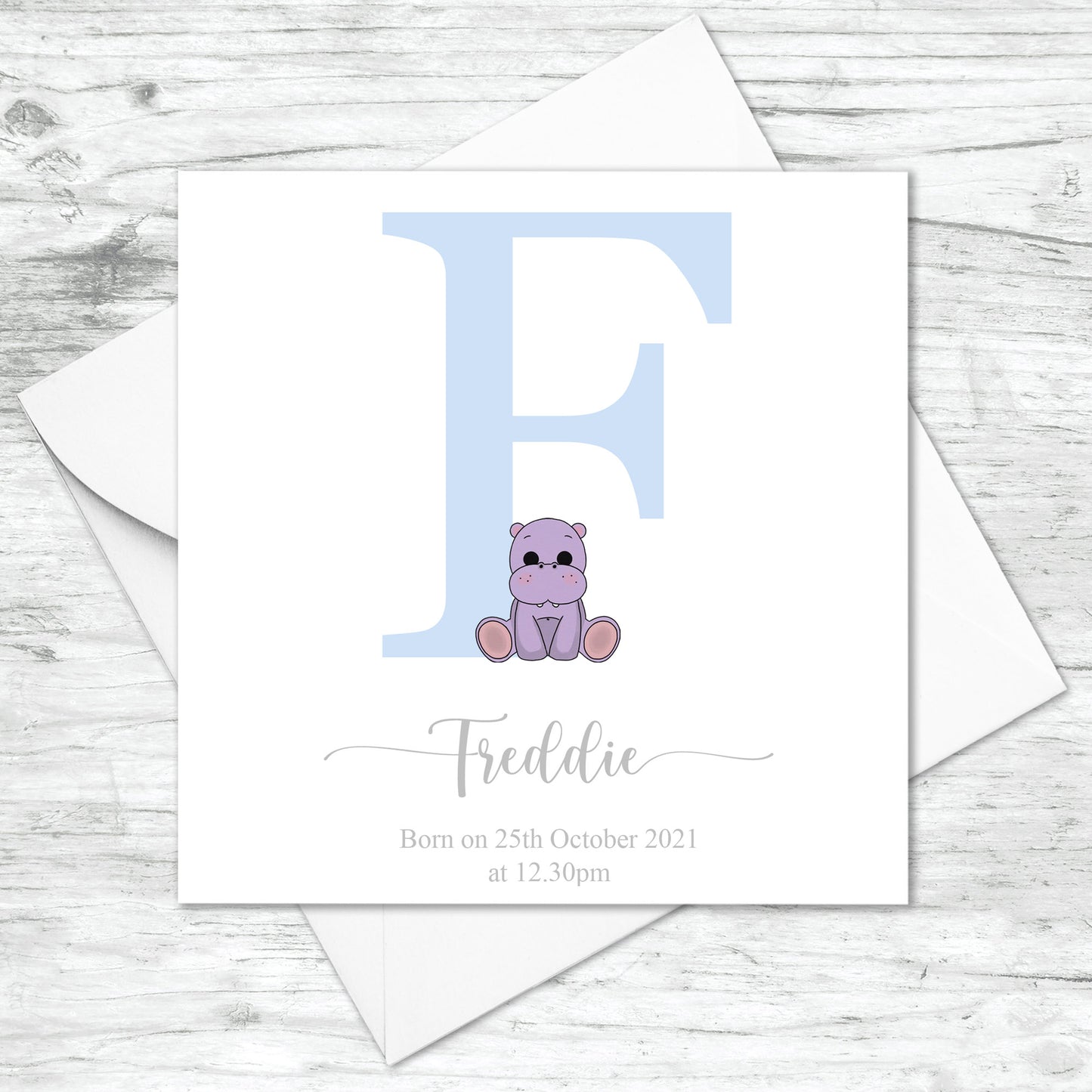 Personalised Safari Animal Initial Card