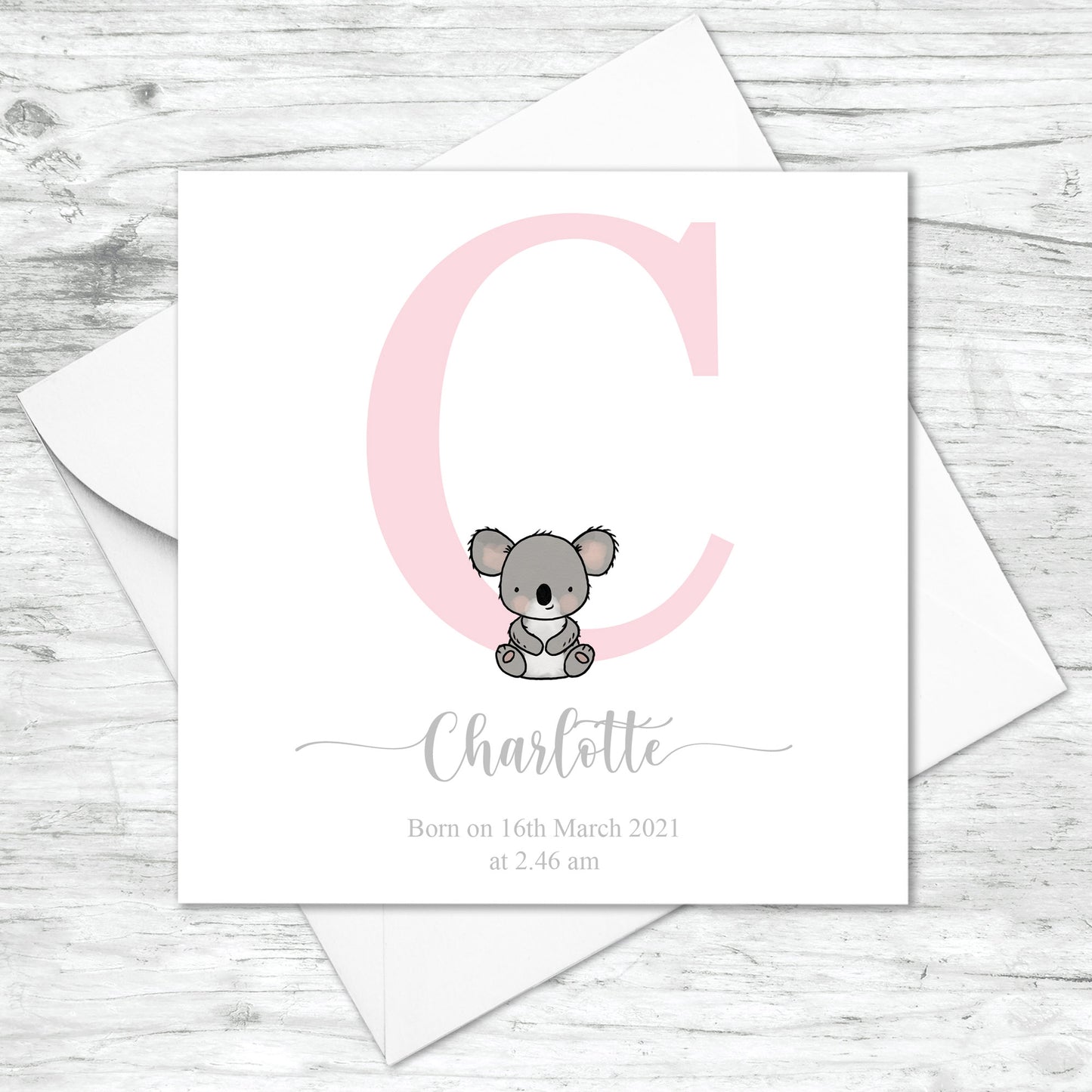 Personalised Safari Animal Initial Card