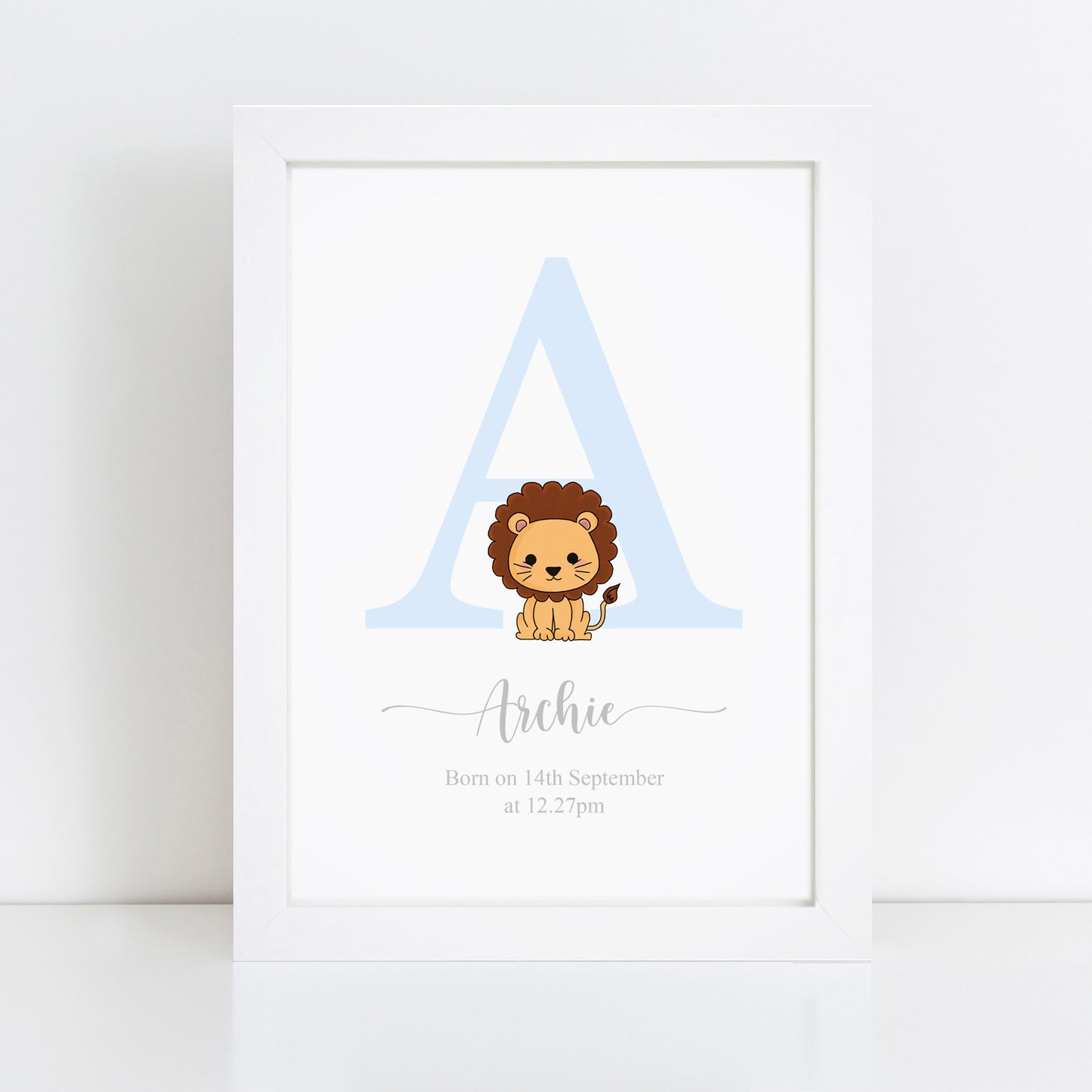Personalised Safari Animal Initial Print