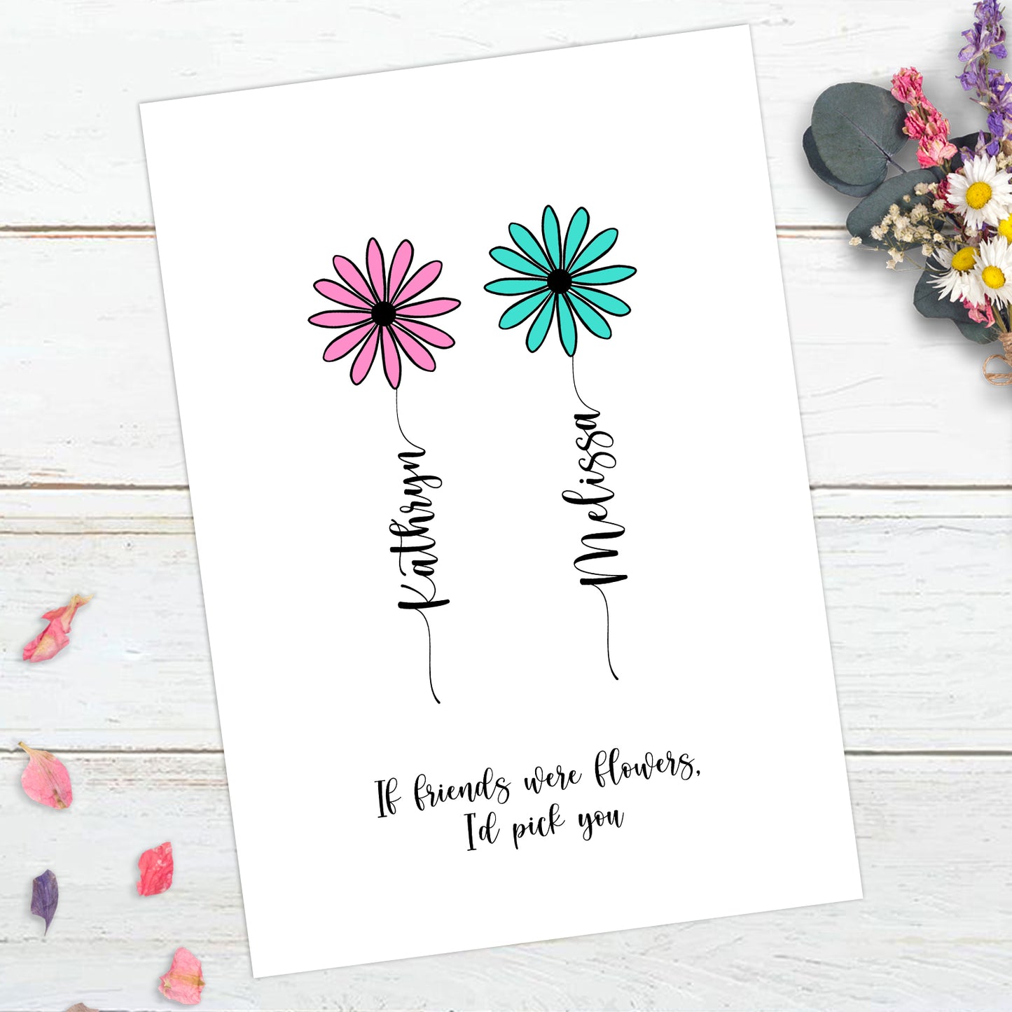 Personalised Flower Friends Print