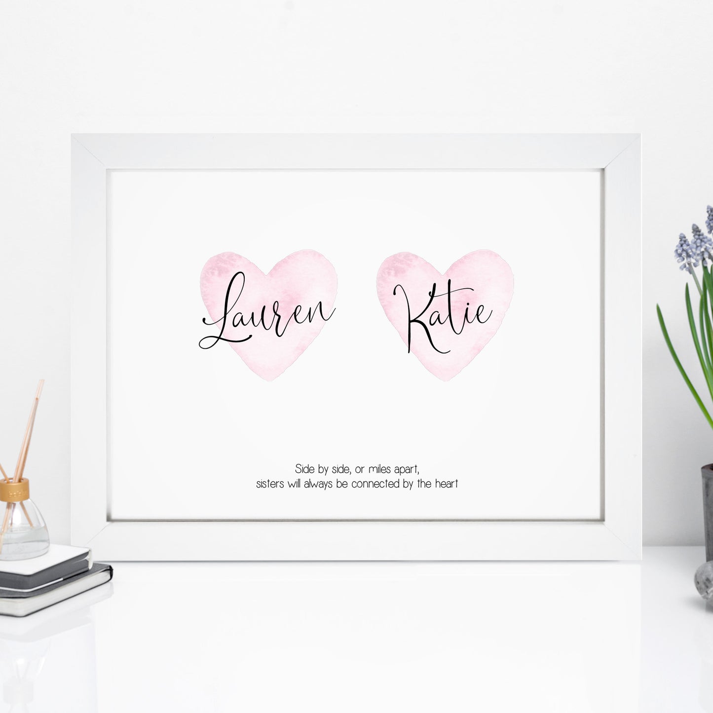 Personalised Sisters Heart Print