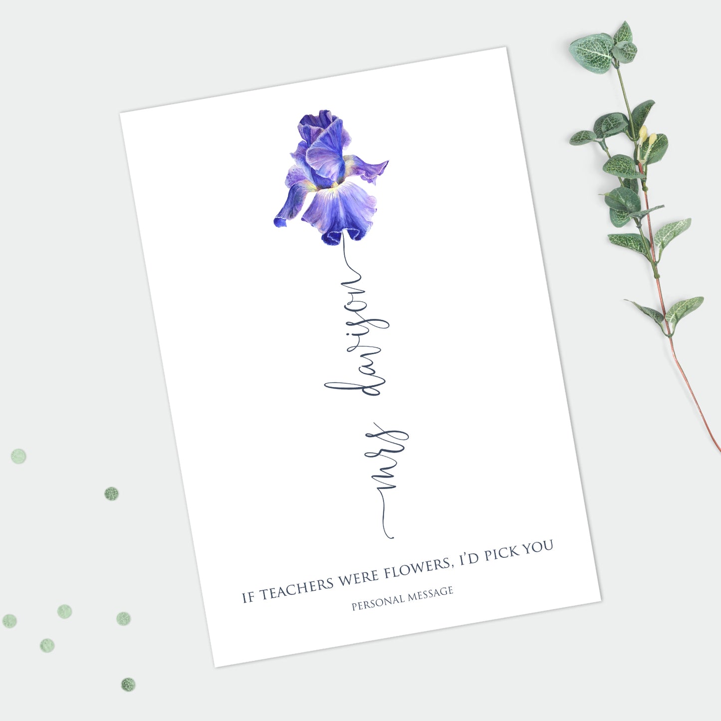 Personalised Teacher Flower Print
