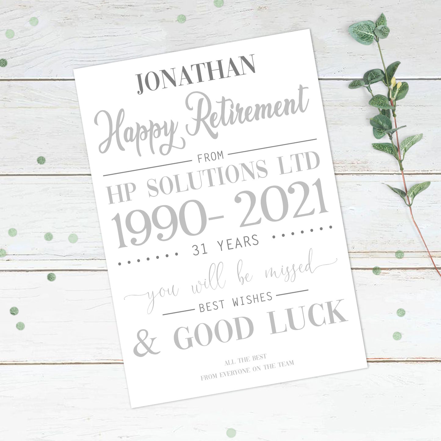 Personalised Happy Retirement Print