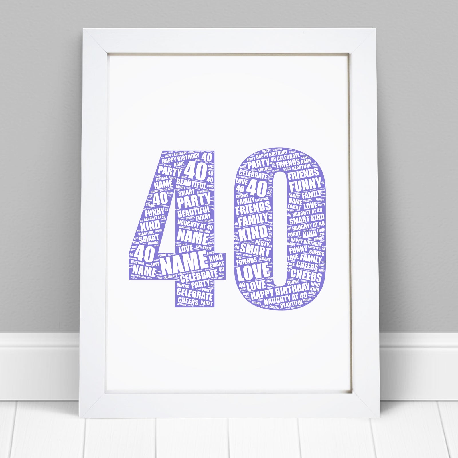 Personalised 40th Birthday Word Art outlet