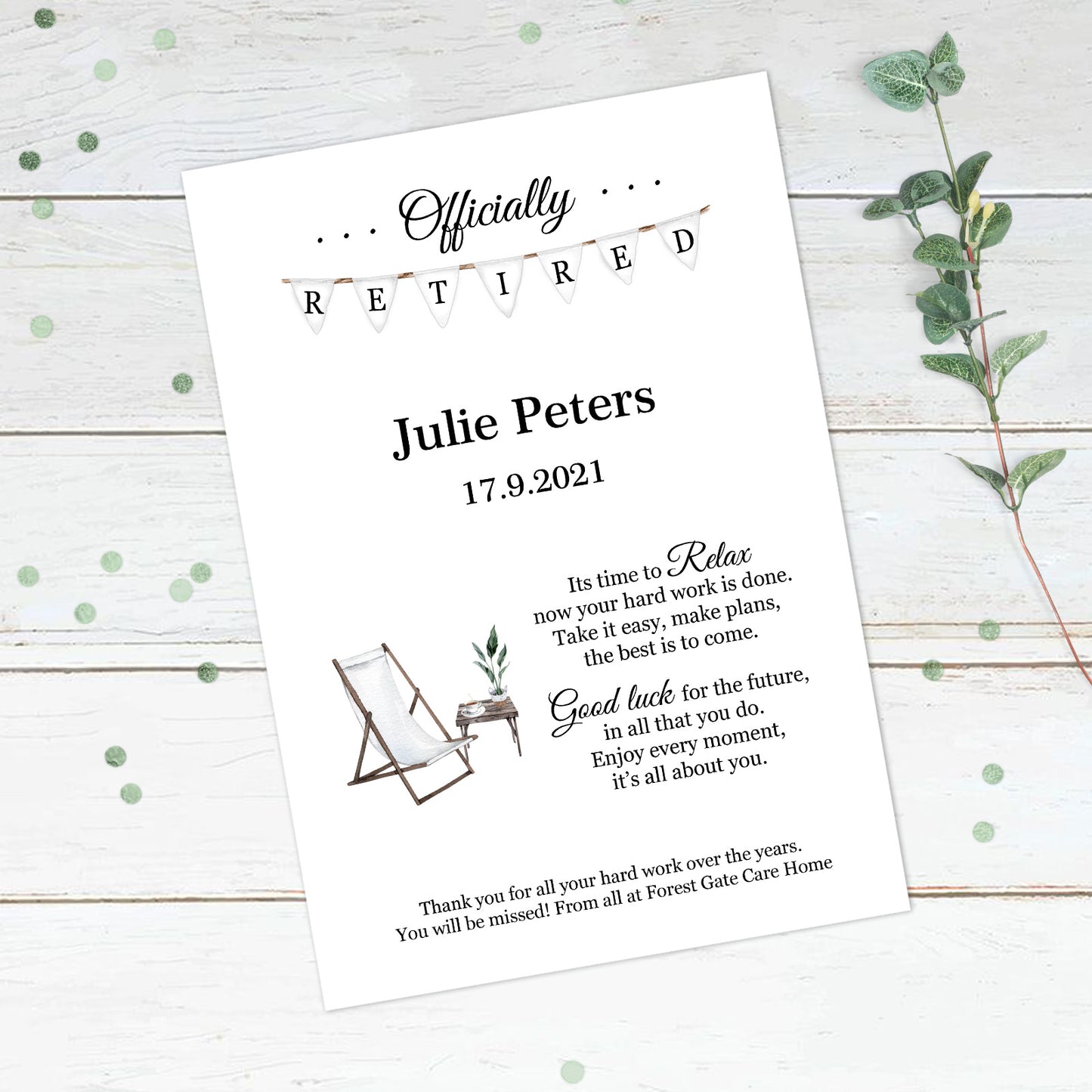 Personalised Officially Retired Print