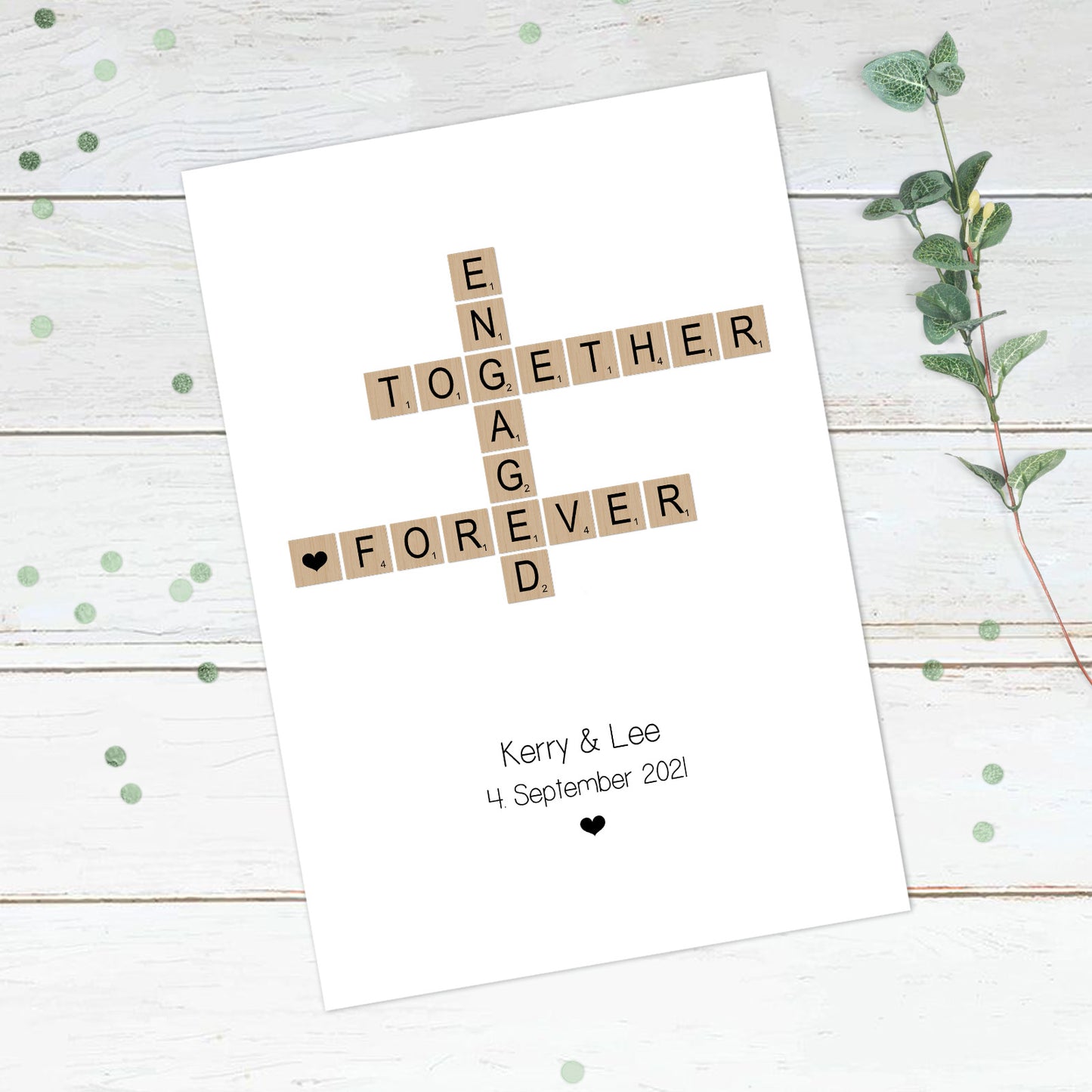 Personalised Scrabble Engagement Print