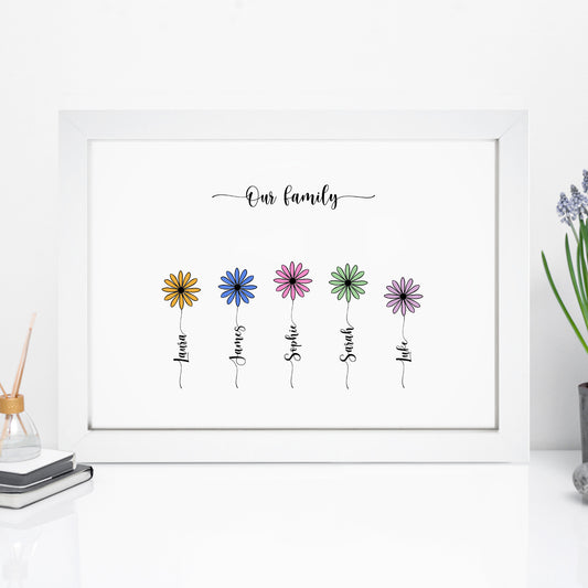 Personalised Family Flower Print