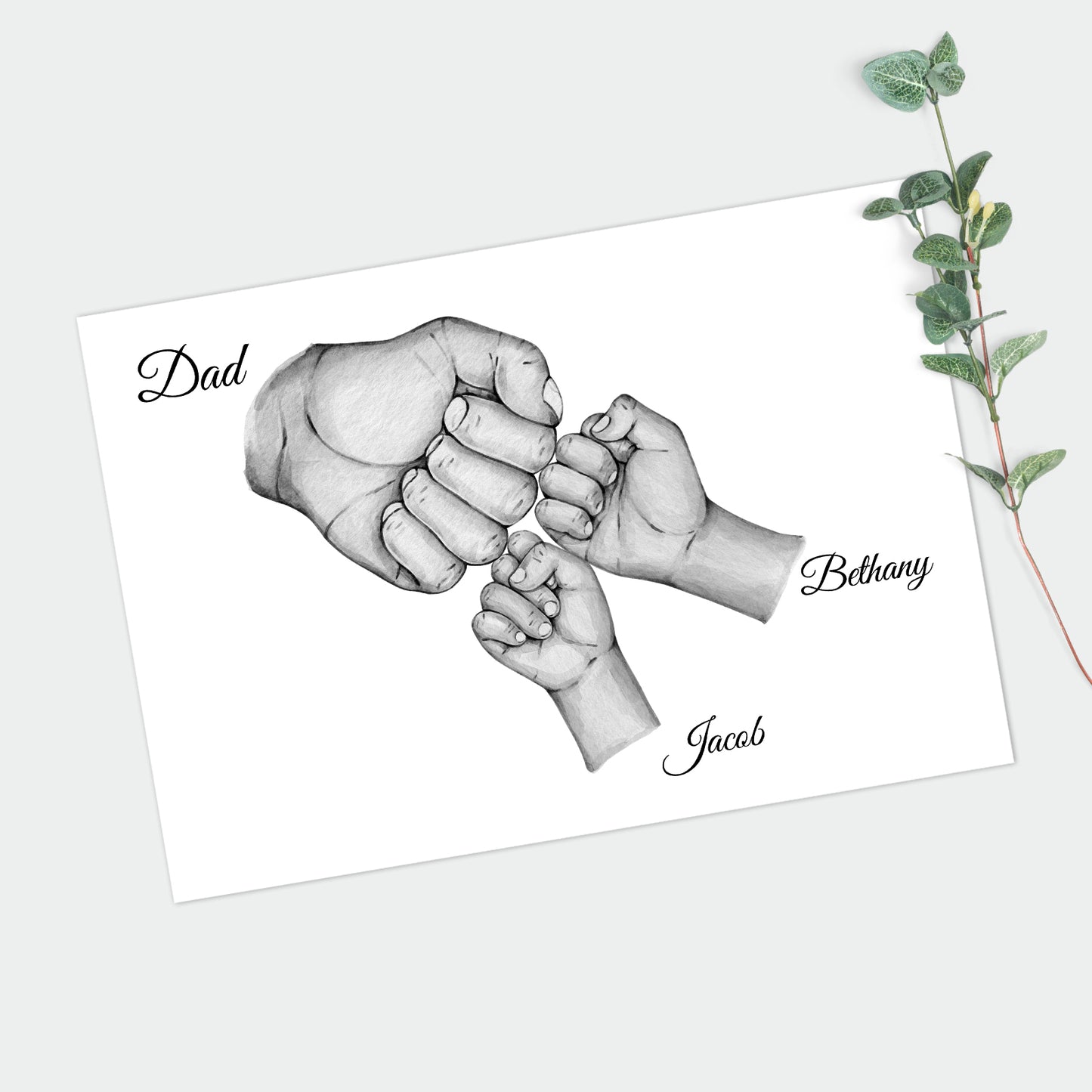 Personalised Father & Children Hand Print