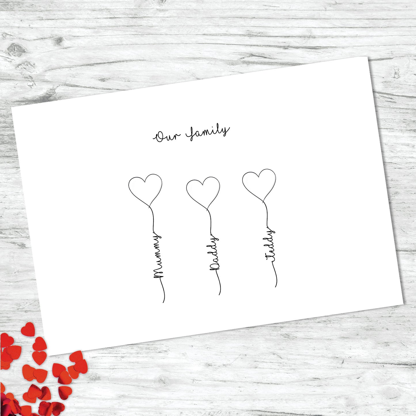 Personalised Family Heart Print